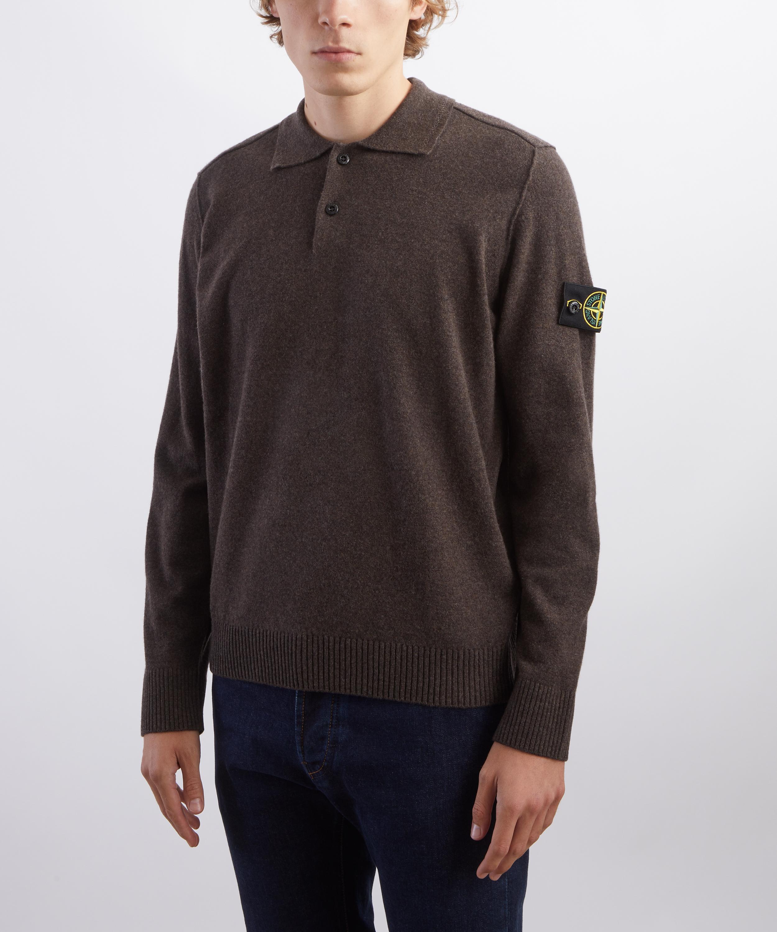 Stone Island - Light Geelong Wool Polo Jumper in Melange Lead image number 2
