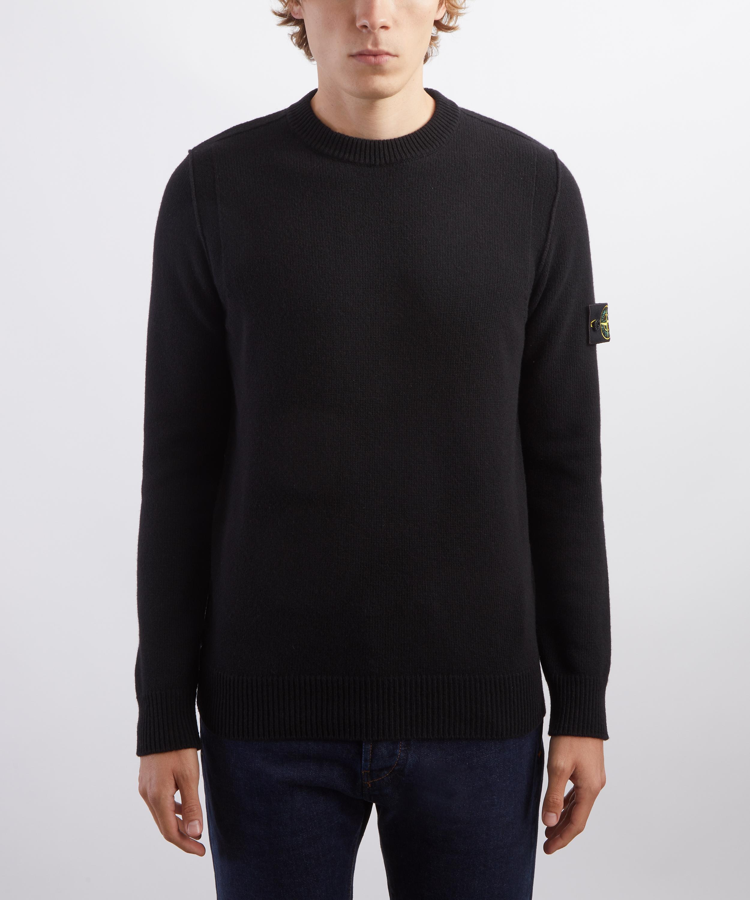 Stone Island - Lambswool Crew-Neck Jumper in Black image number 2