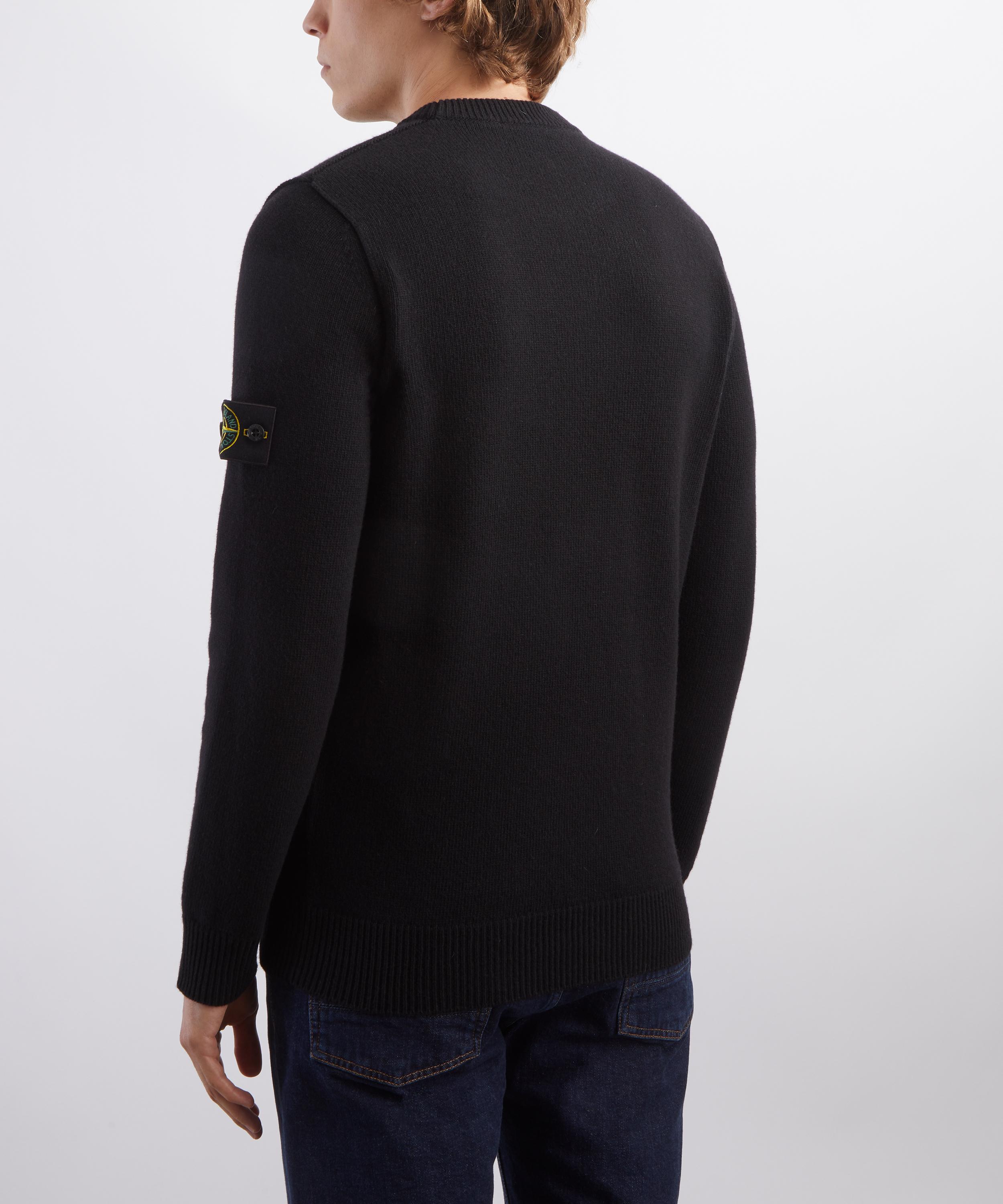 Stone Island - Lambswool Crew-Neck Jumper in Black image number 3