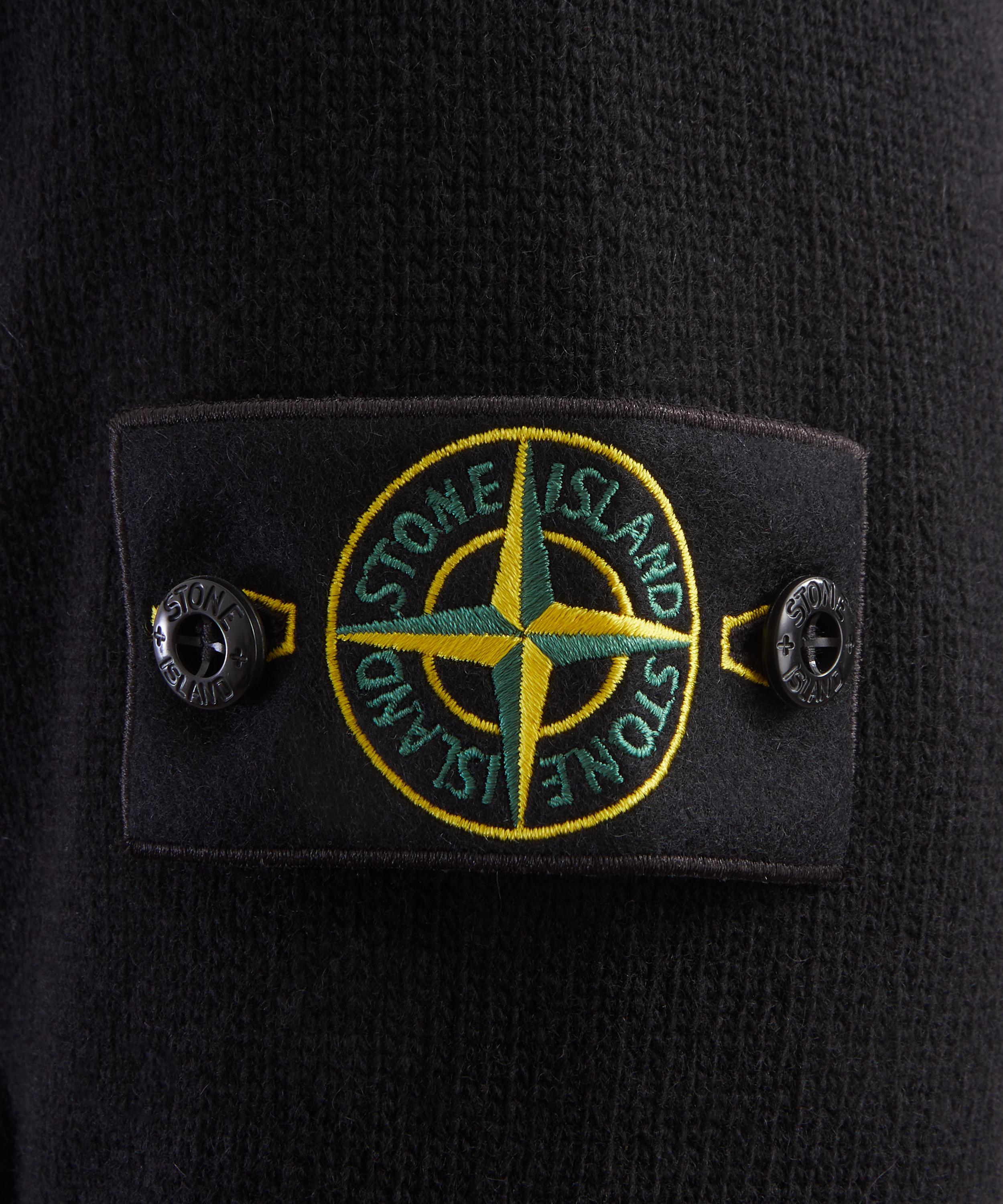 Stone Island - Lambswool Crew-Neck Jumper in Black image number 4
