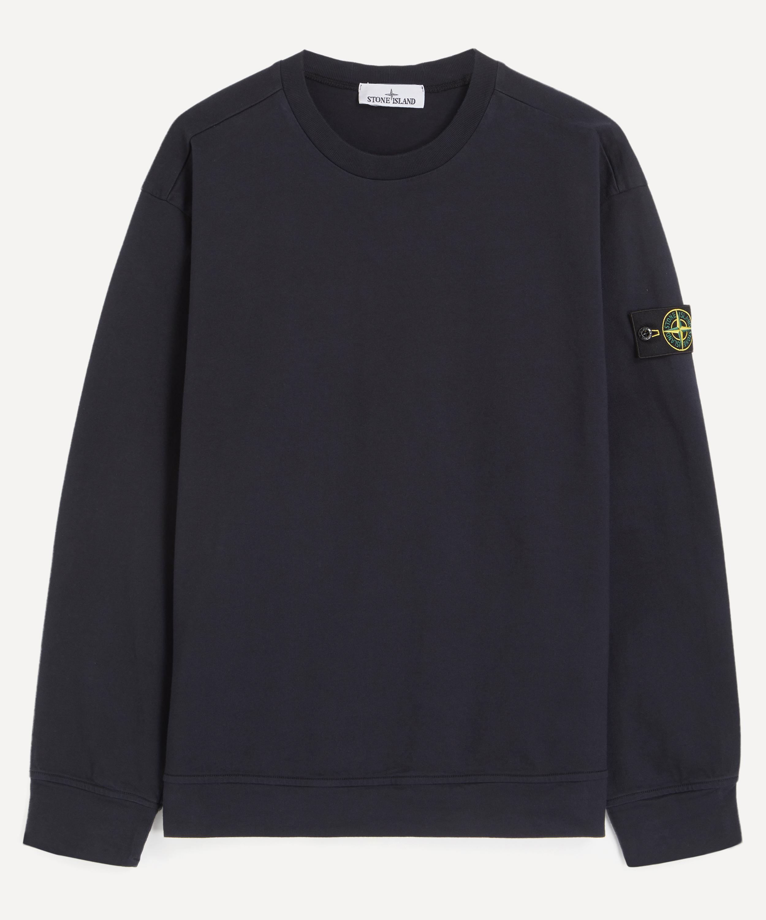 Stone Island - Navy Blue Heavy Cotton Jersey Sweatshirt image number 0