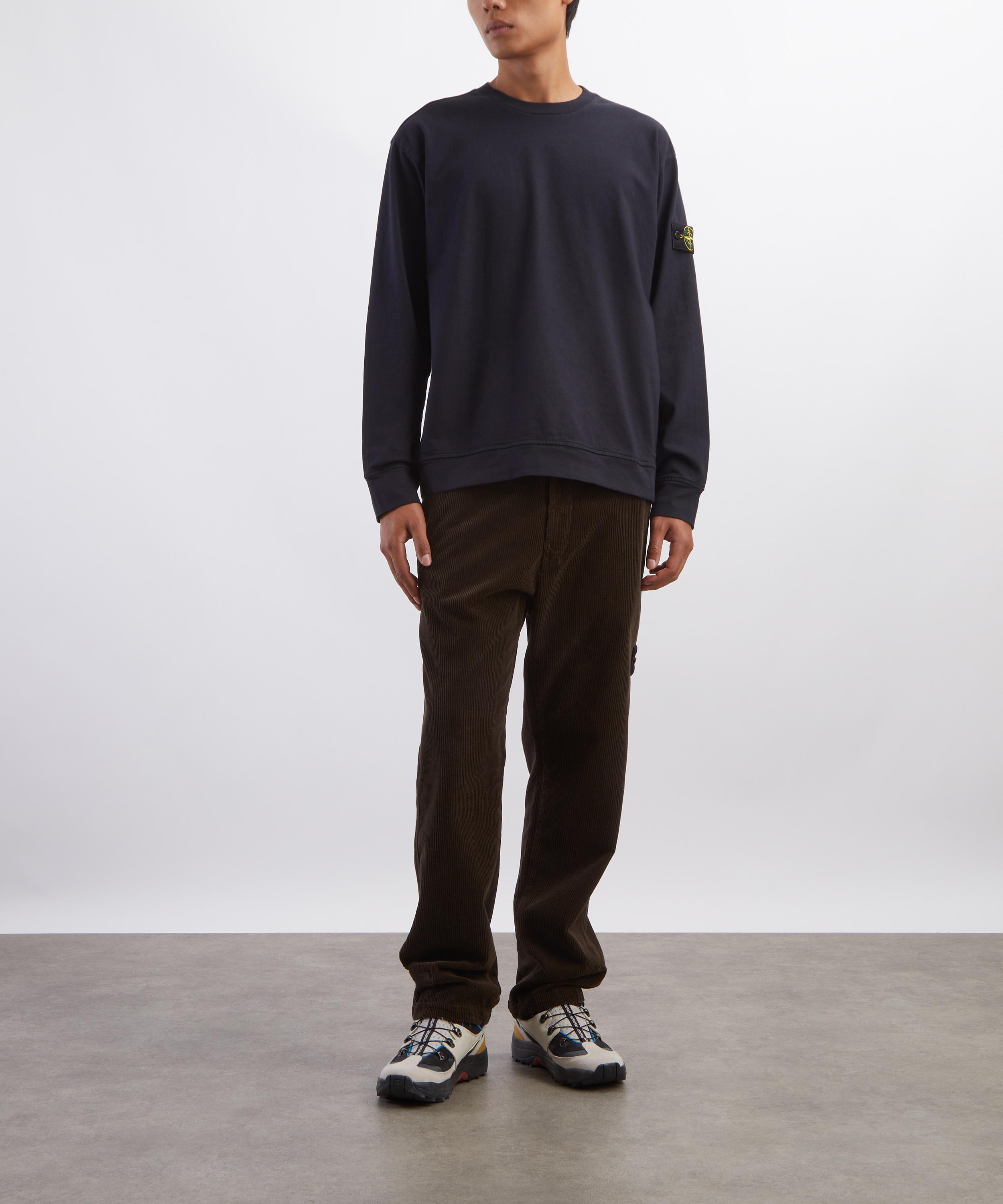 Stone Island - Navy Blue Heavy Cotton Jersey Sweatshirt image number 1
