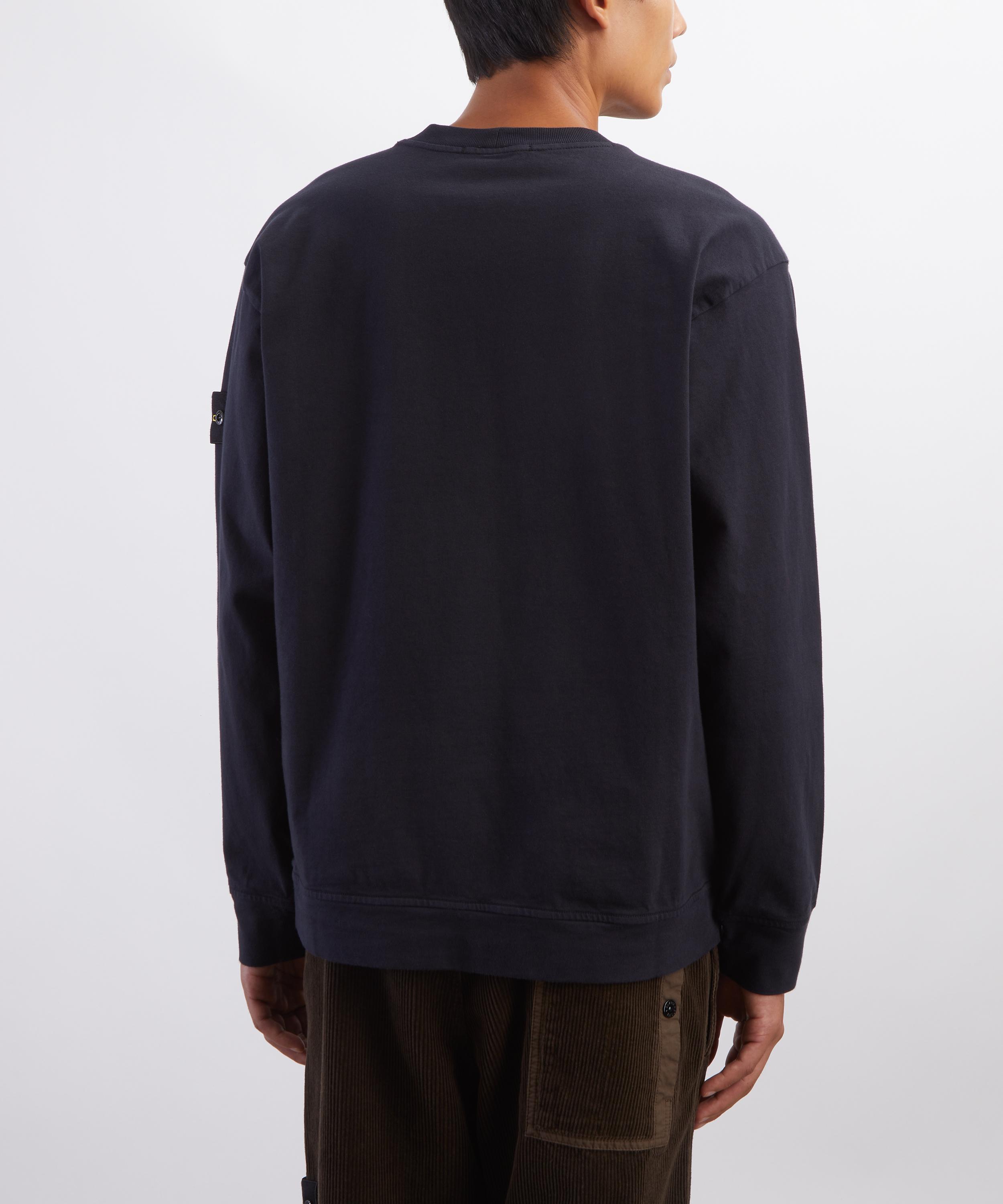 Stone Island - Navy Blue Heavy Cotton Jersey Sweatshirt image number 3