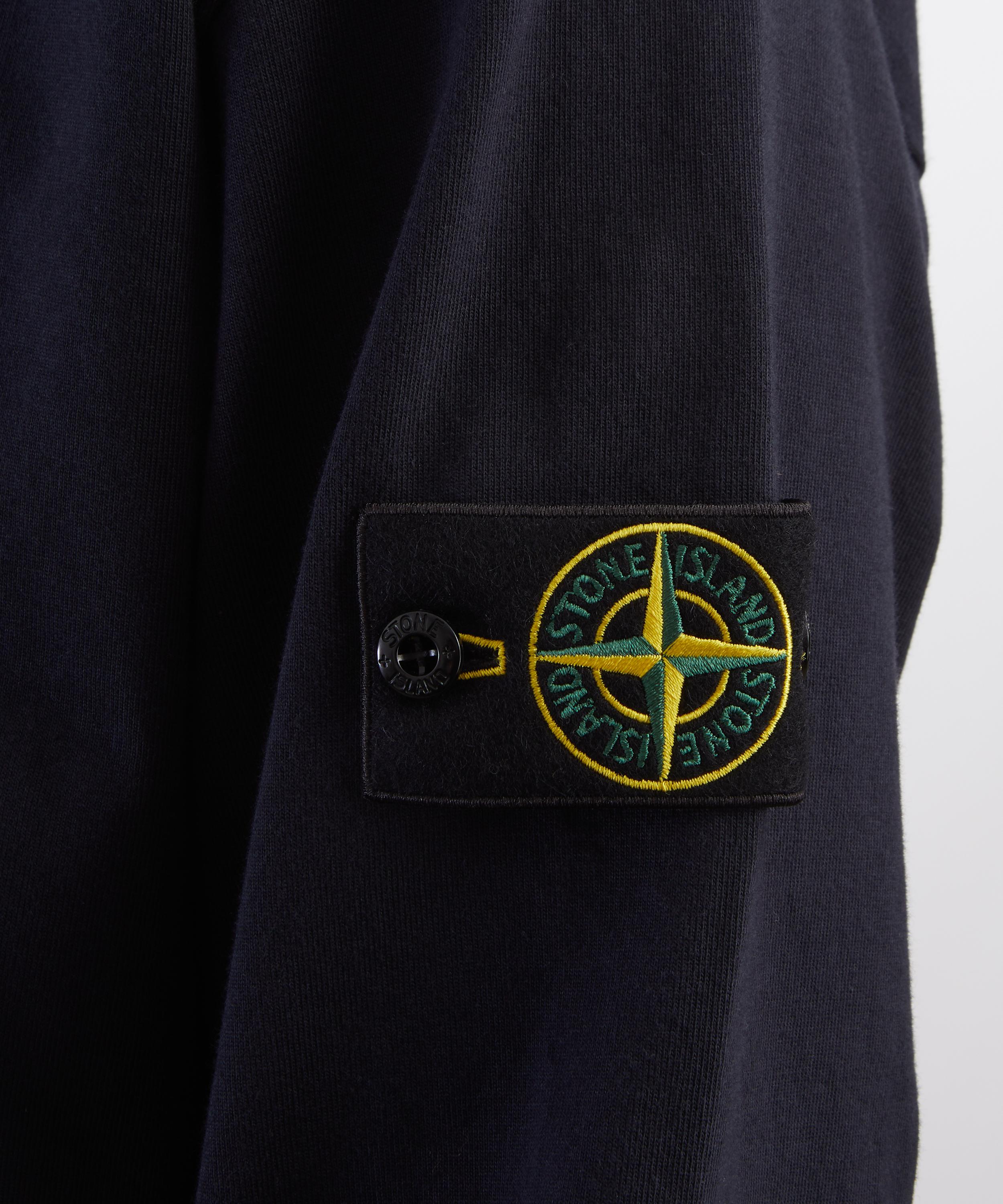 Stone Island - Navy Blue Heavy Cotton Jersey Sweatshirt image number 4