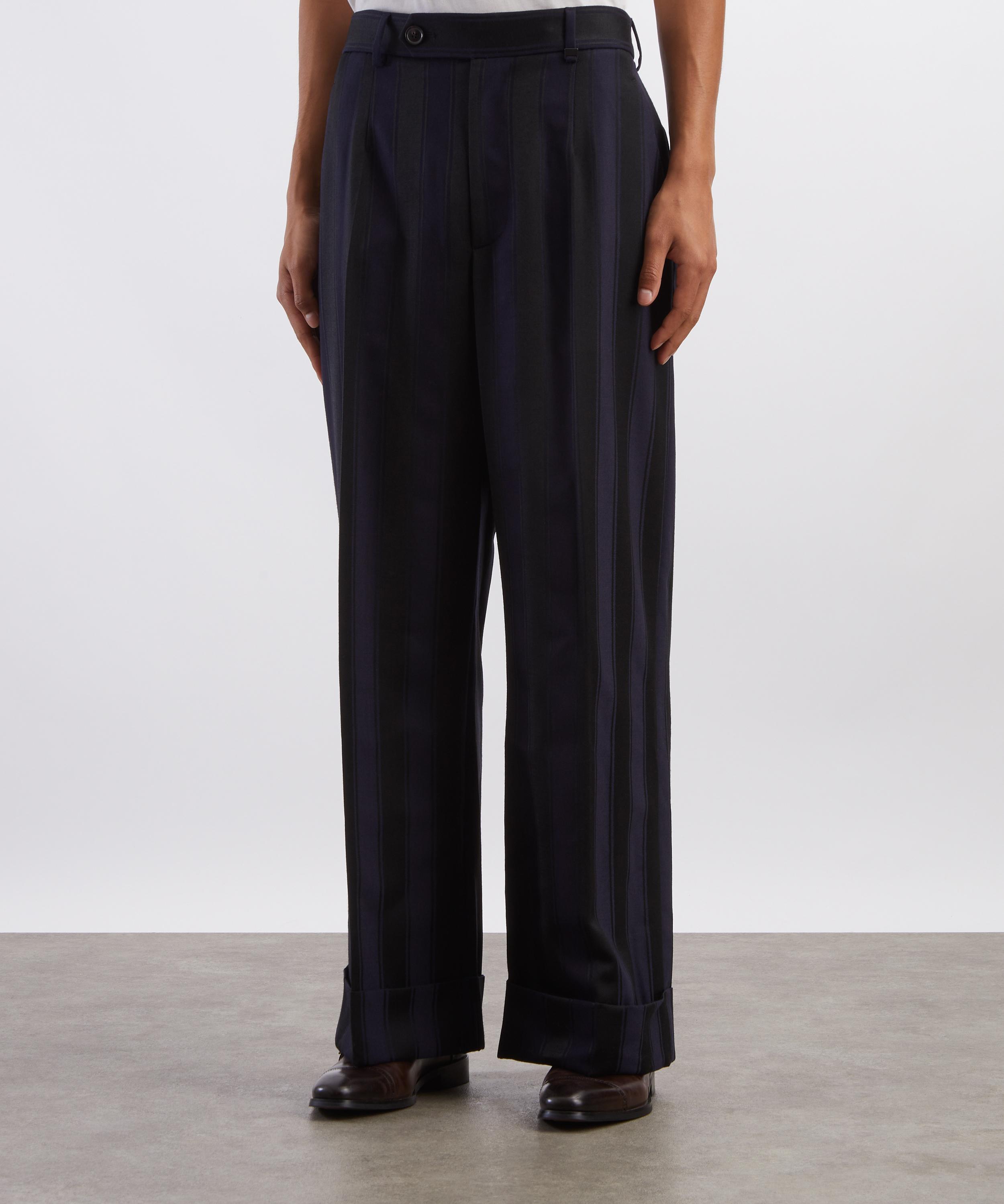 Vivienne Westwood - Midnight Blue-Black Striped Clark Trousers&nbsp; image number 2