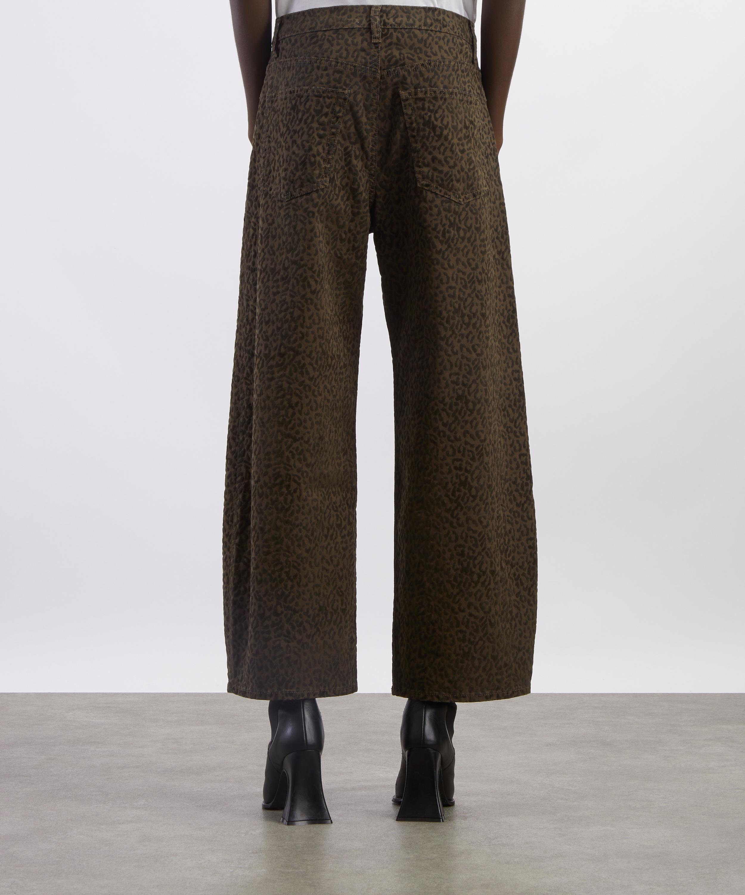 Frame - Bow Crop Animal-Print Denim Jeans image number 3