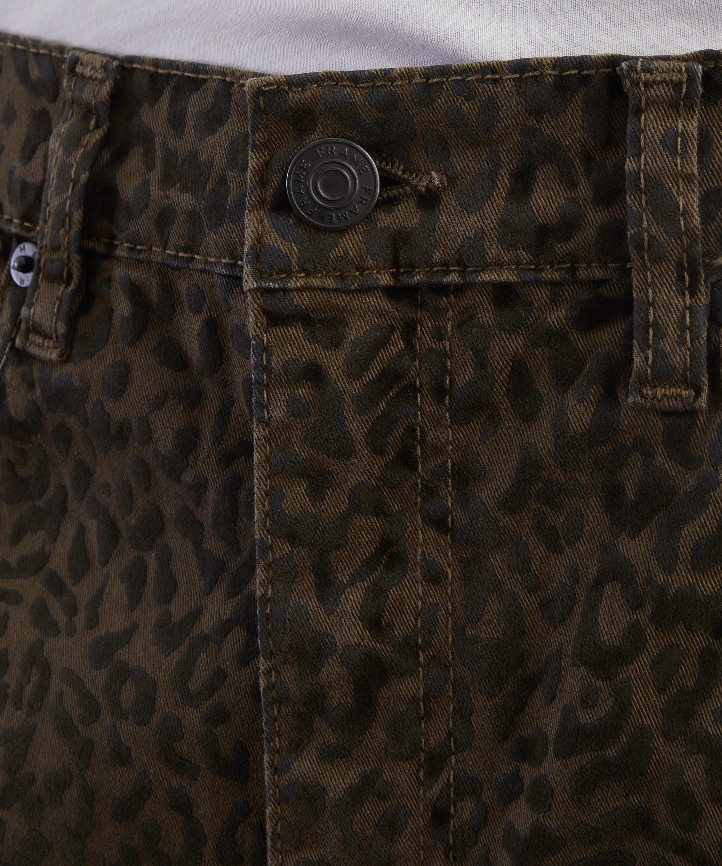 Frame - Bow Crop Animal-Print Denim Jeans image number 4