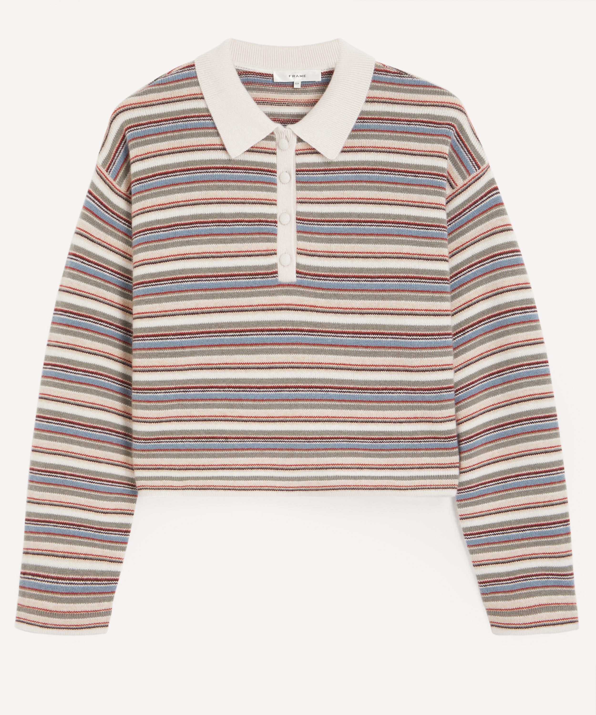Frame - The Quad Striped Polo Jumper image number 0
