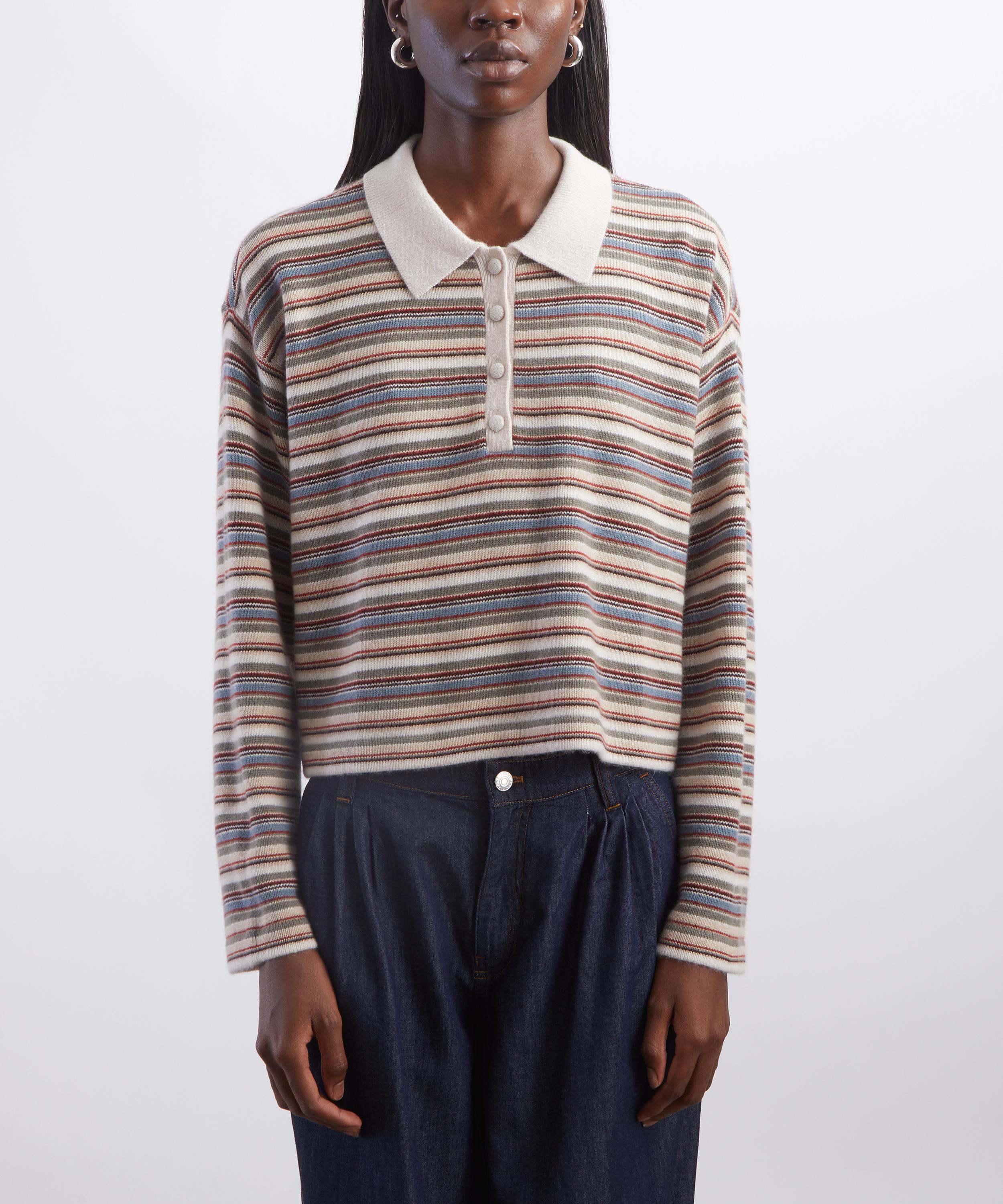 Frame - The Quad Striped Polo Jumper image number 2