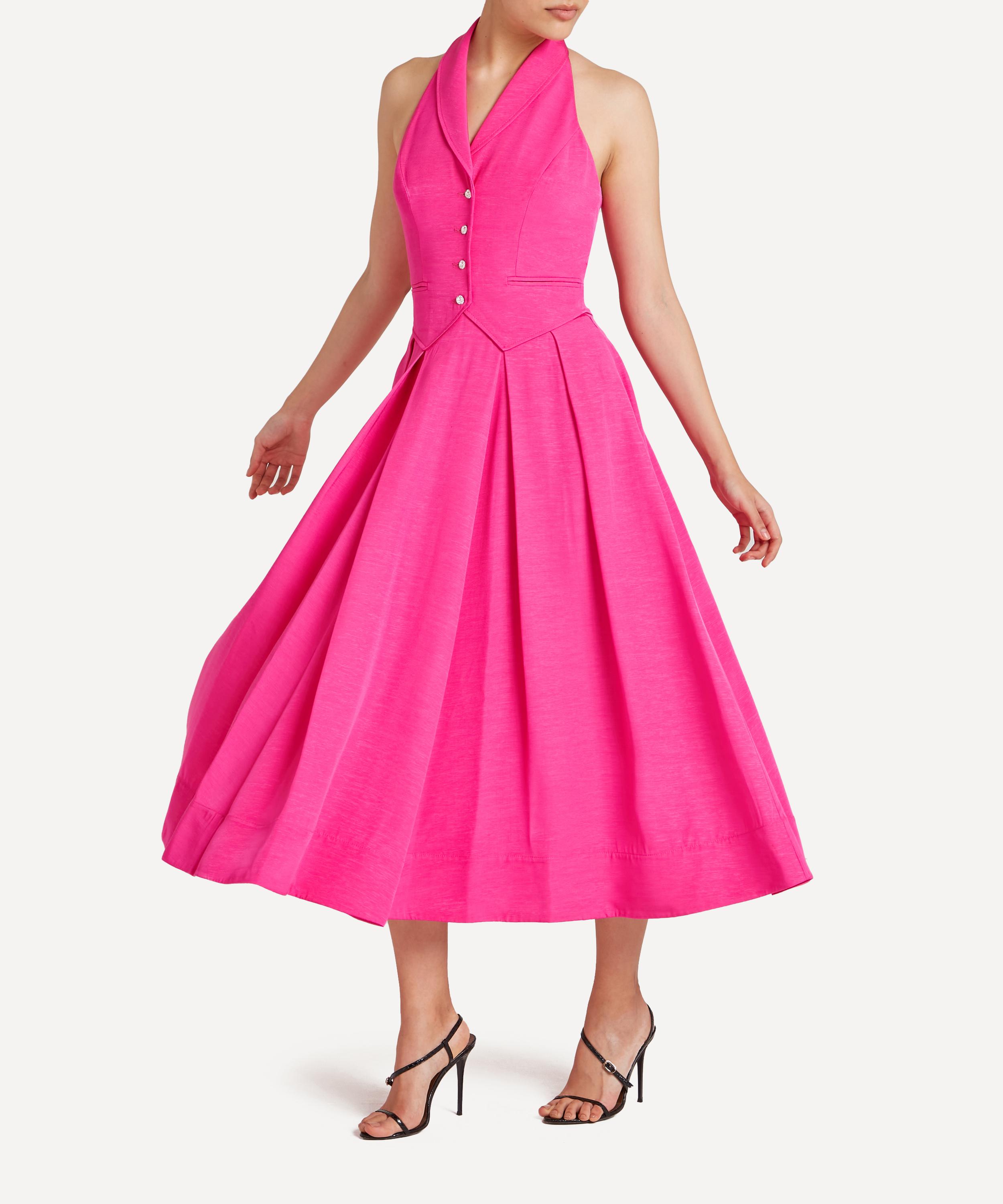 Temperley London - Elodie Fuschia Halter Dress image number 4