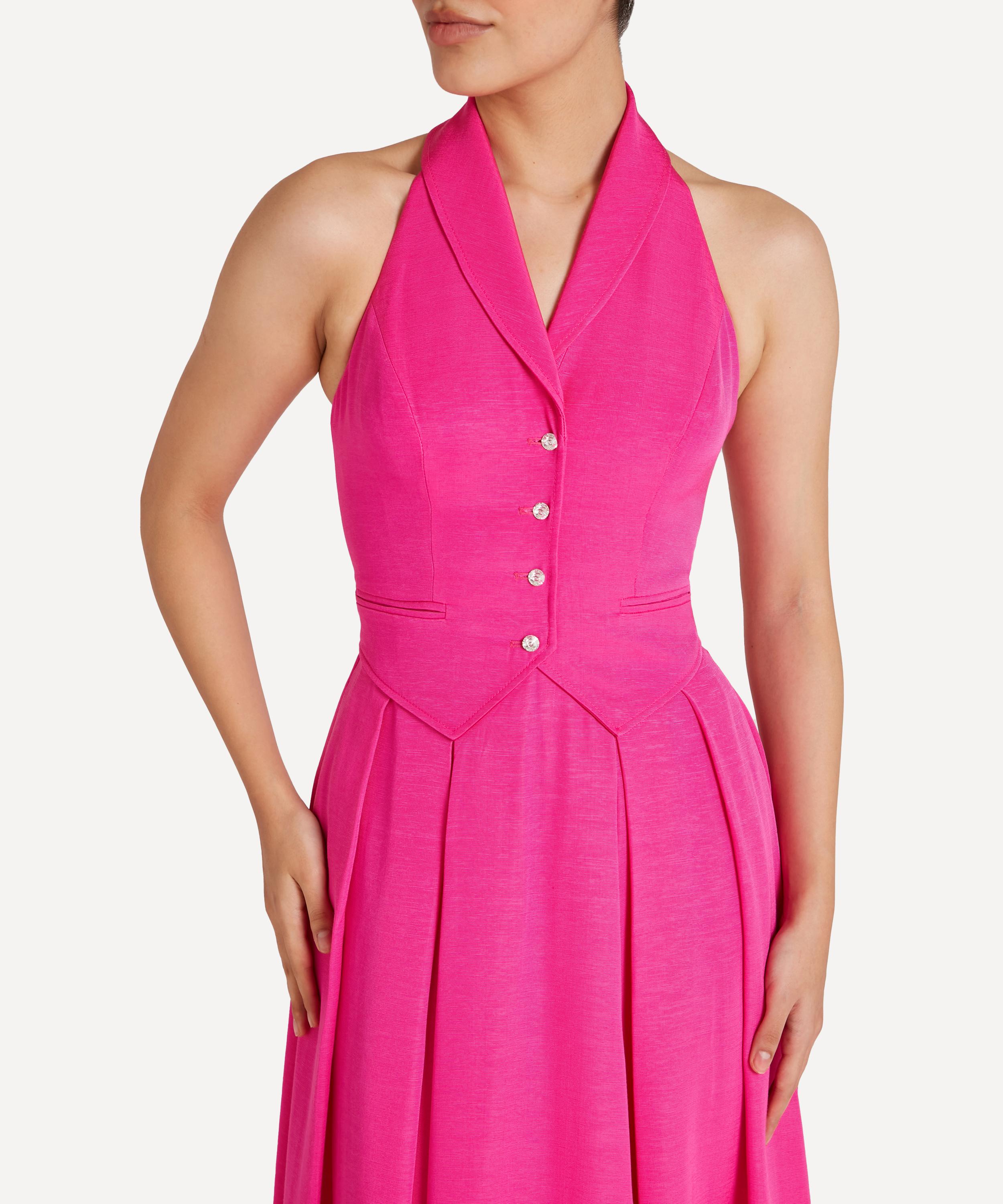 Temperley London - Elodie Fuschia Halter Dress image number 6