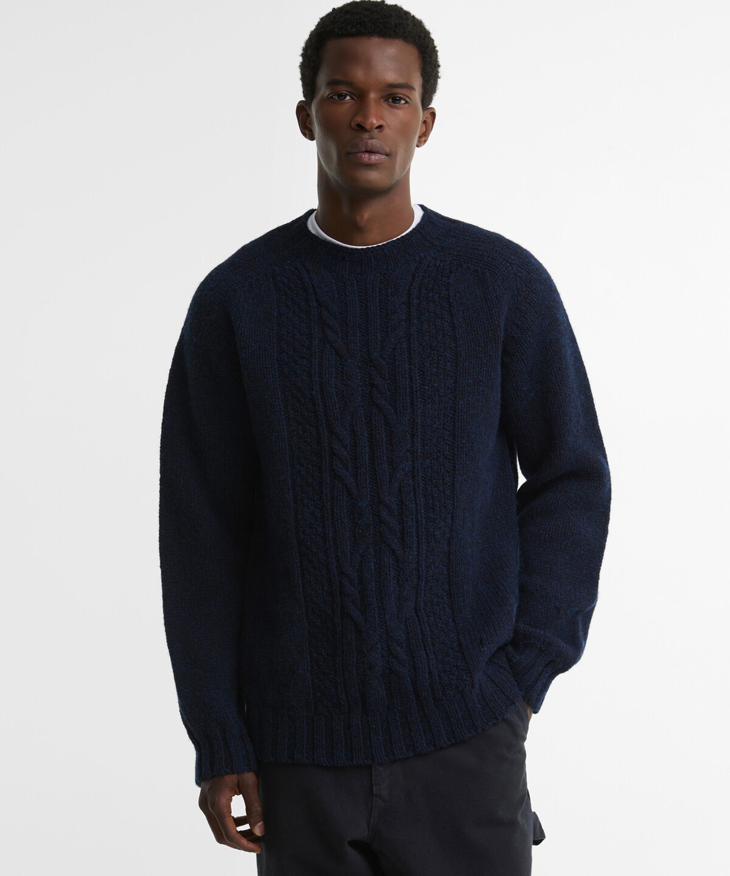 Barbour - Natural Yarn Cable Crew Jumper image number 1