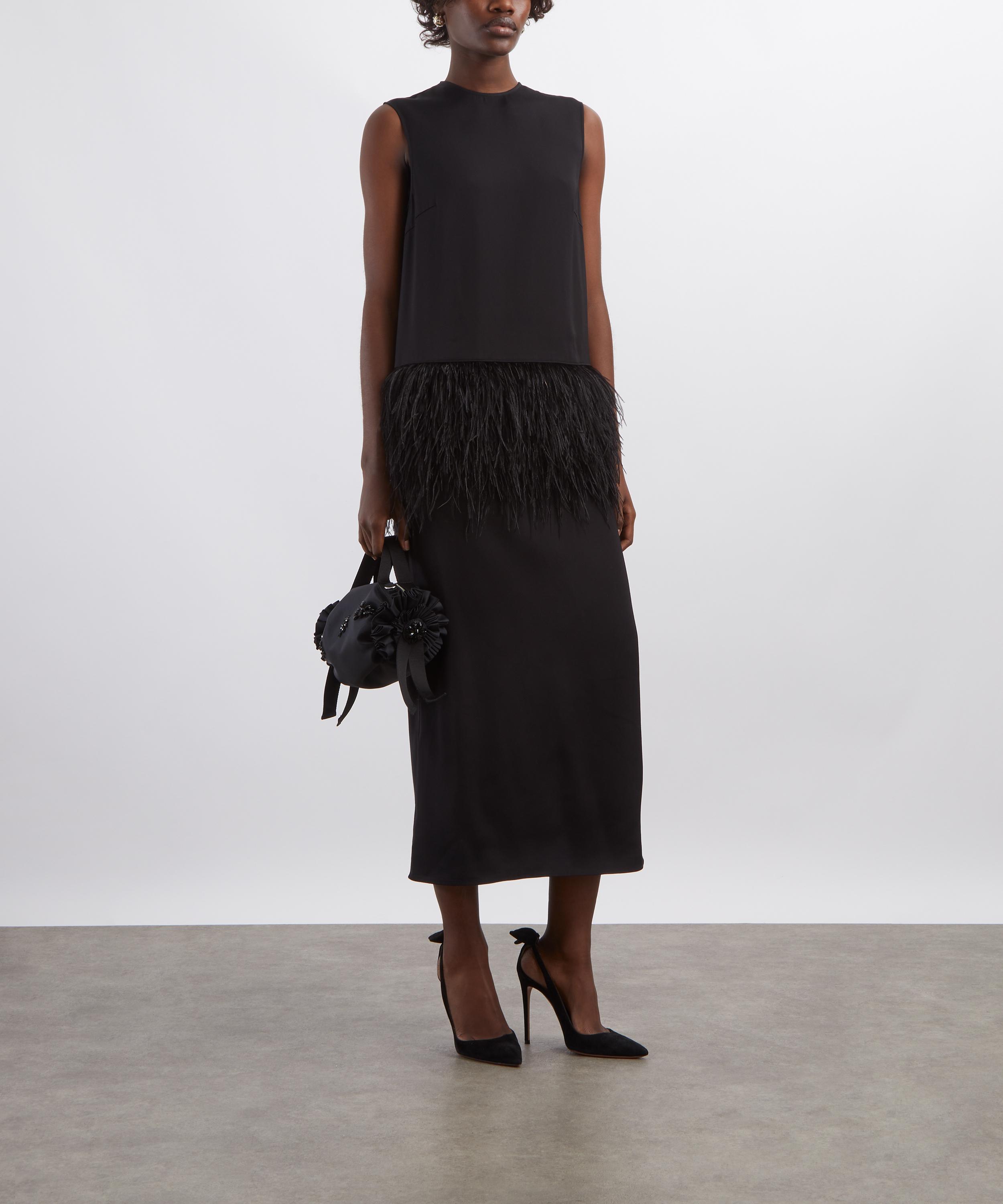 LOULOU DE SAISON - Sonia Ostrich Feather Maxi Dress image number 1