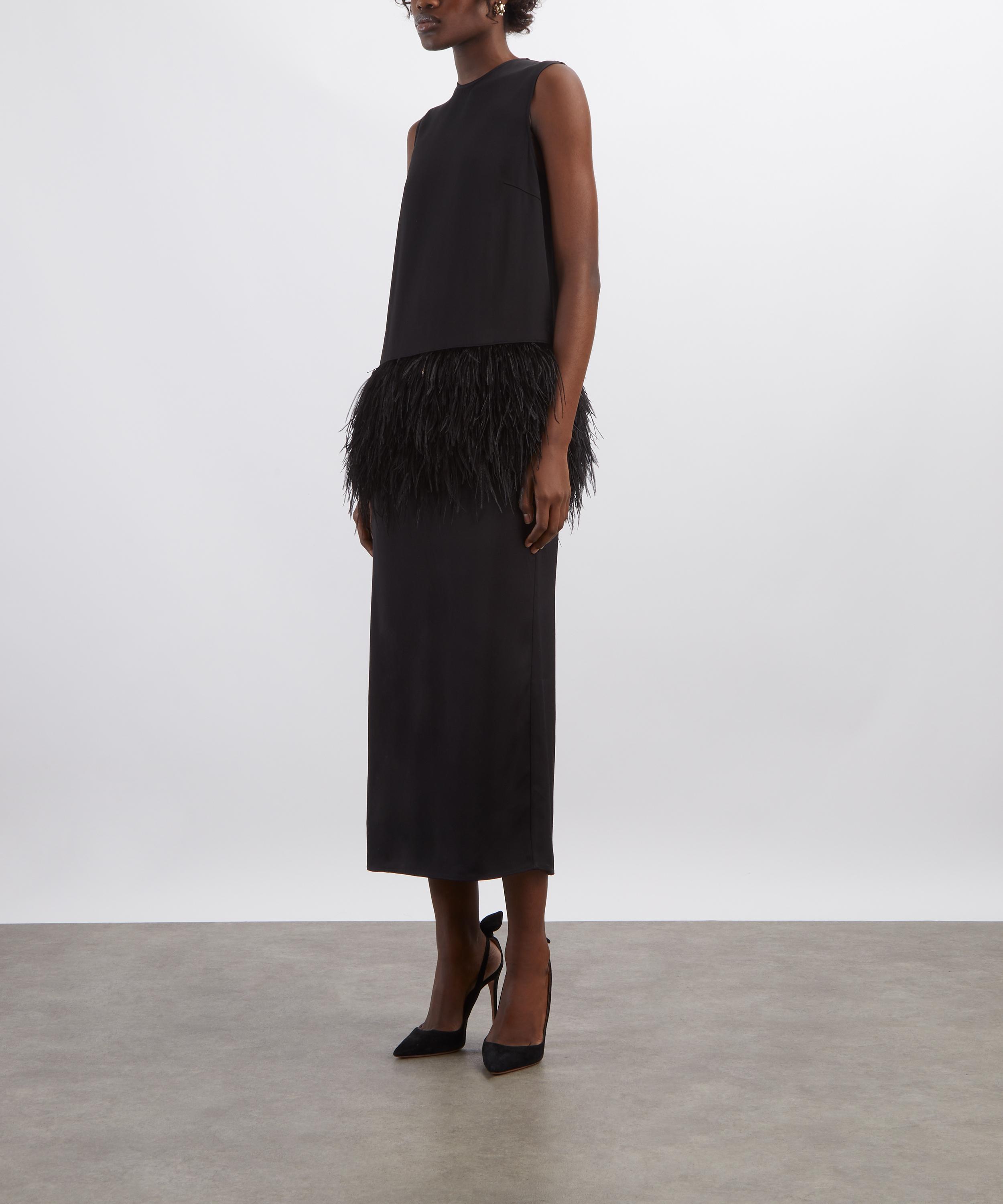 LOULOU DE SAISON - Sonia Ostrich Feather Maxi Dress image number 2
