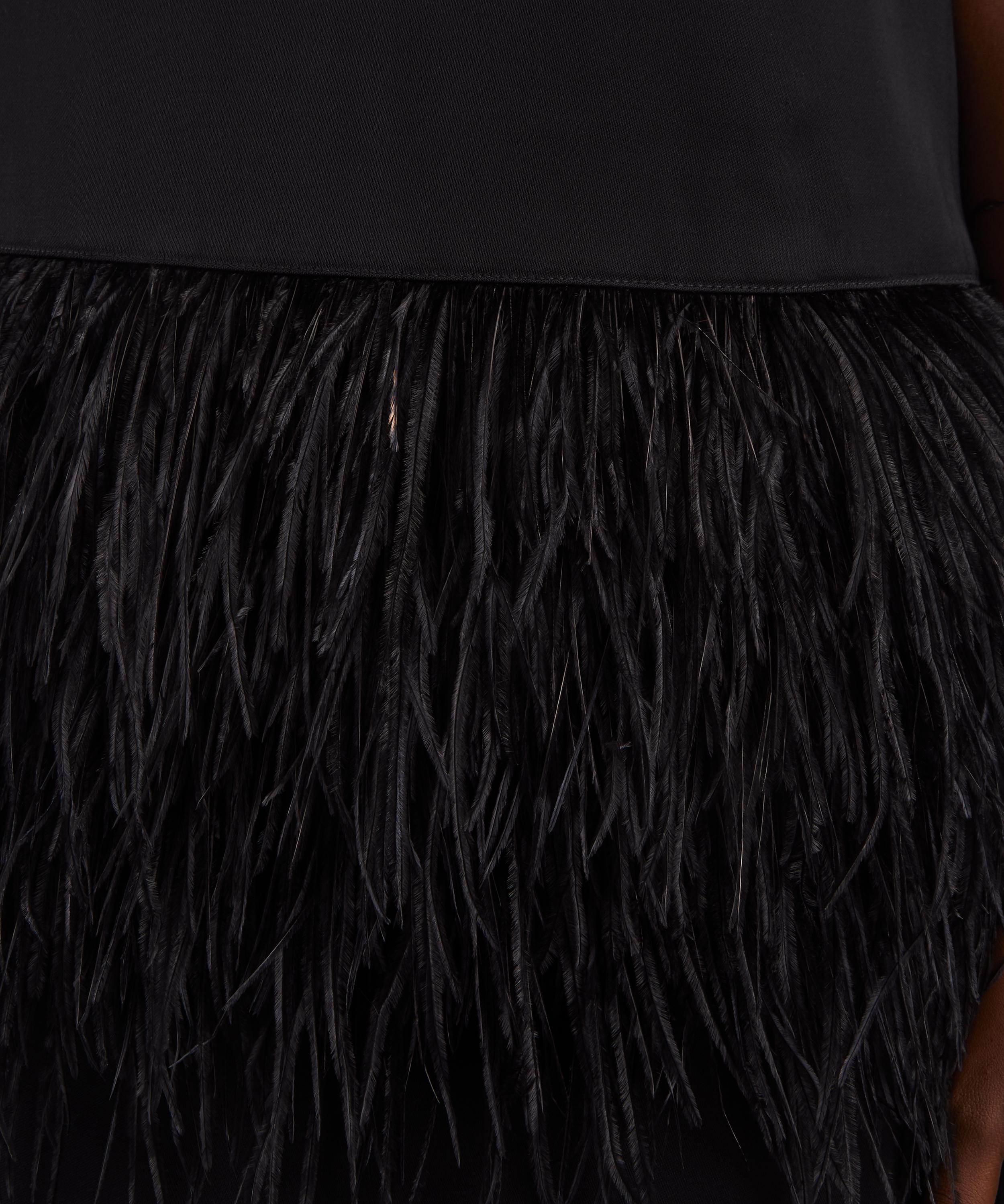 LOULOU DE SAISON - Sonia Ostrich Feather Maxi Dress image number 4