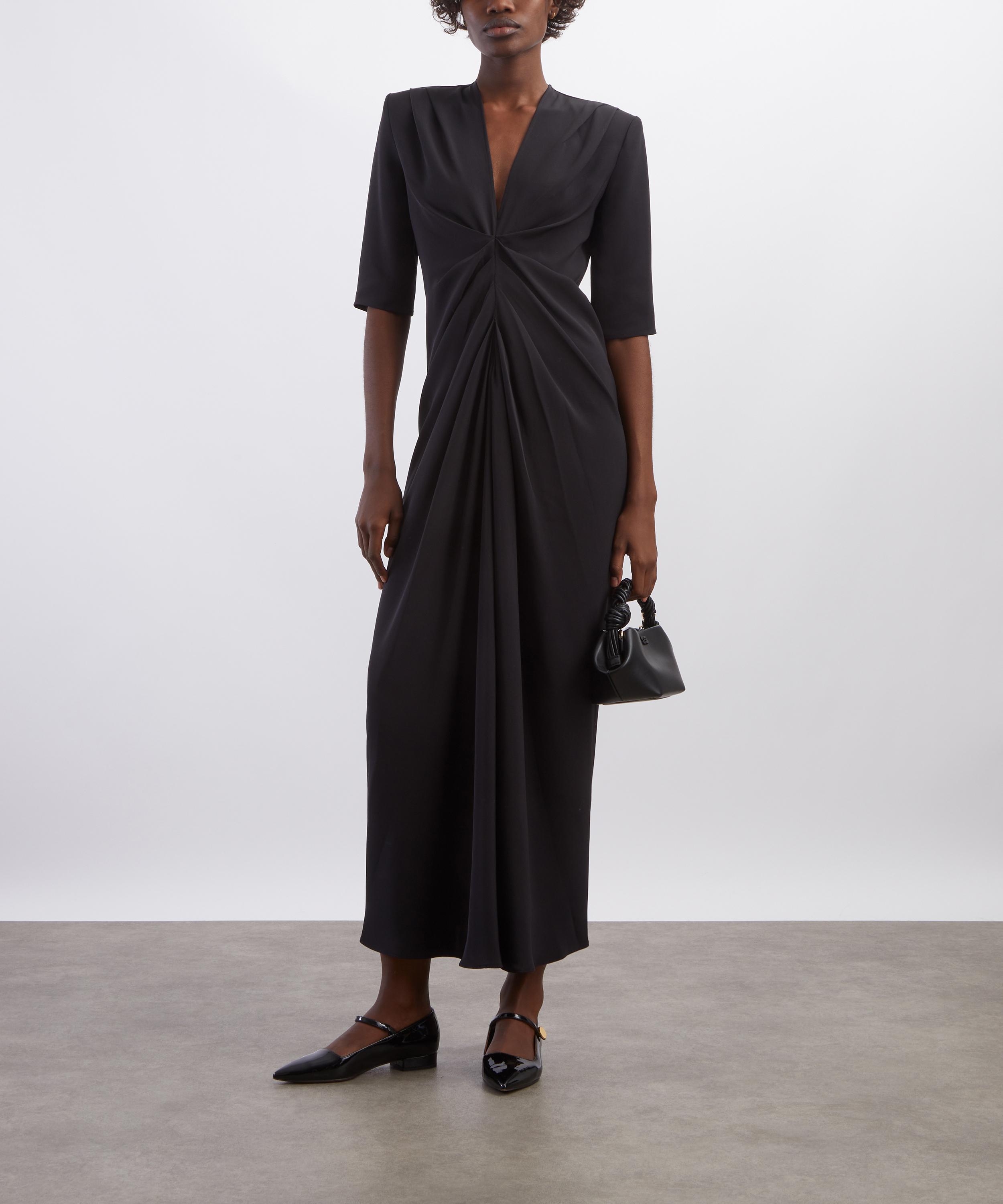 LOULOU DE SAISON - Willa Gathered Crepe de Chine Midi Dress image number 1