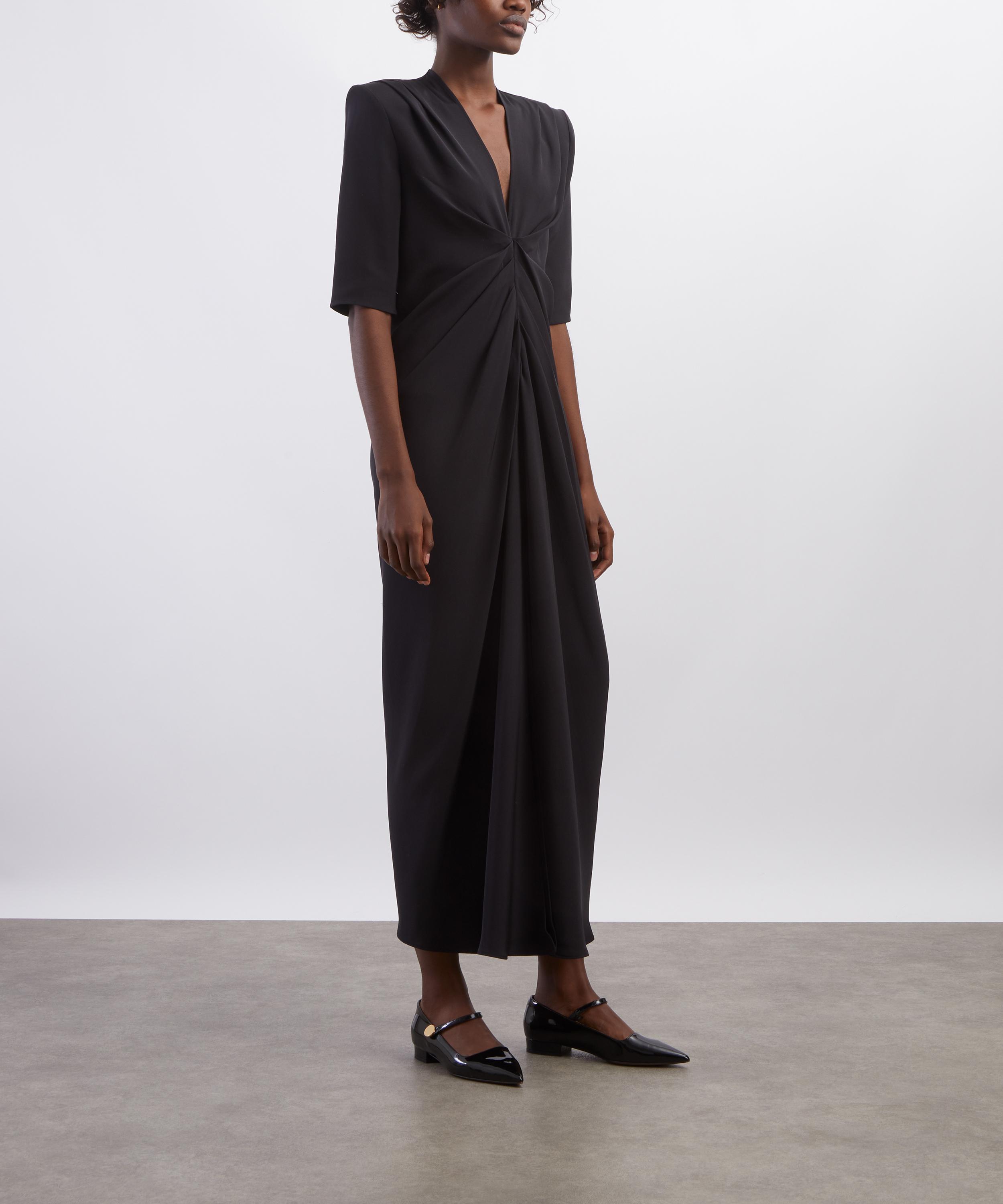 LOULOU DE SAISON - Willa Gathered Crepe de Chine Midi Dress image number 2