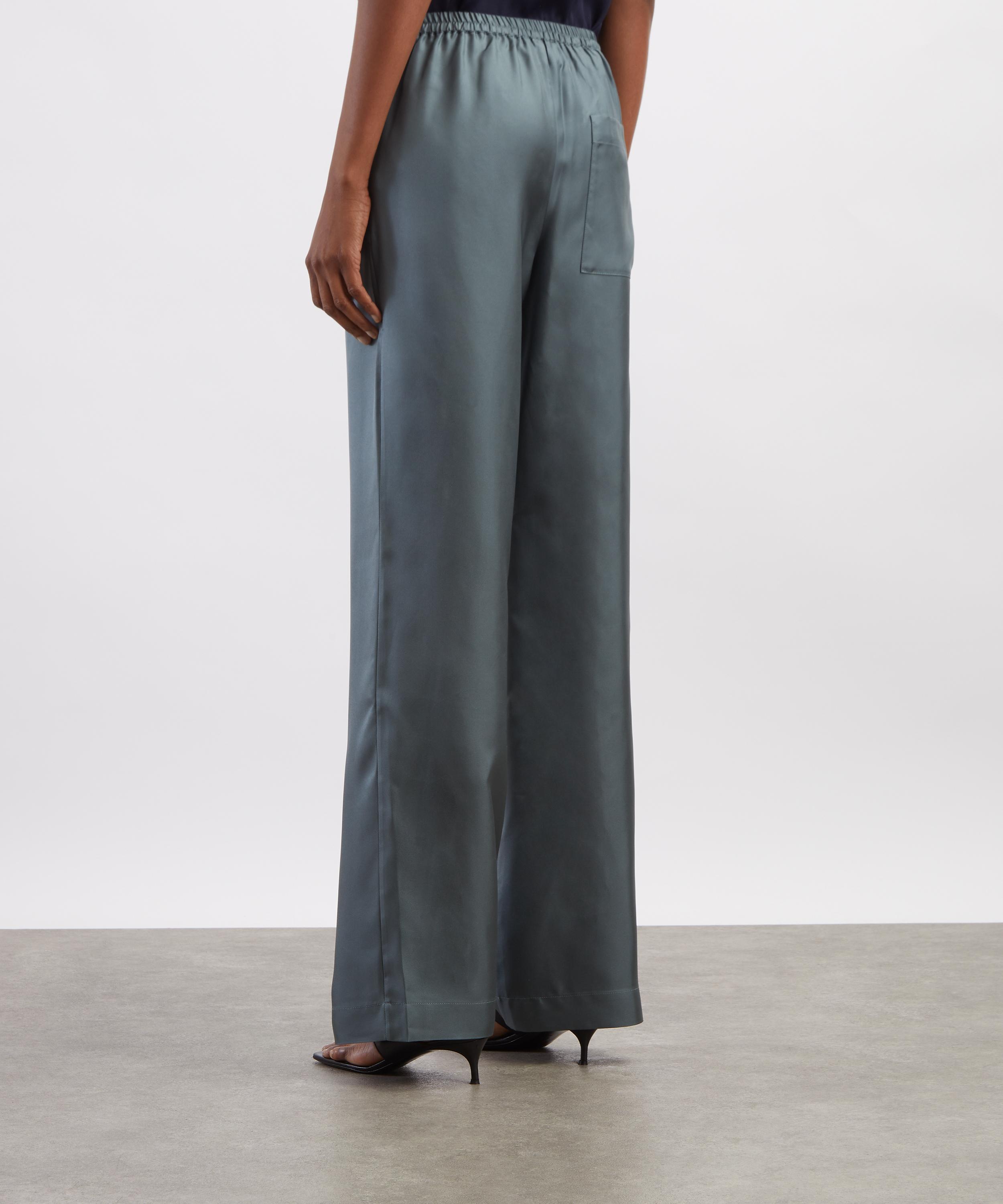 LOULOU DE SAISON - Alera Deep Green Silk Twill Trousers image number 3