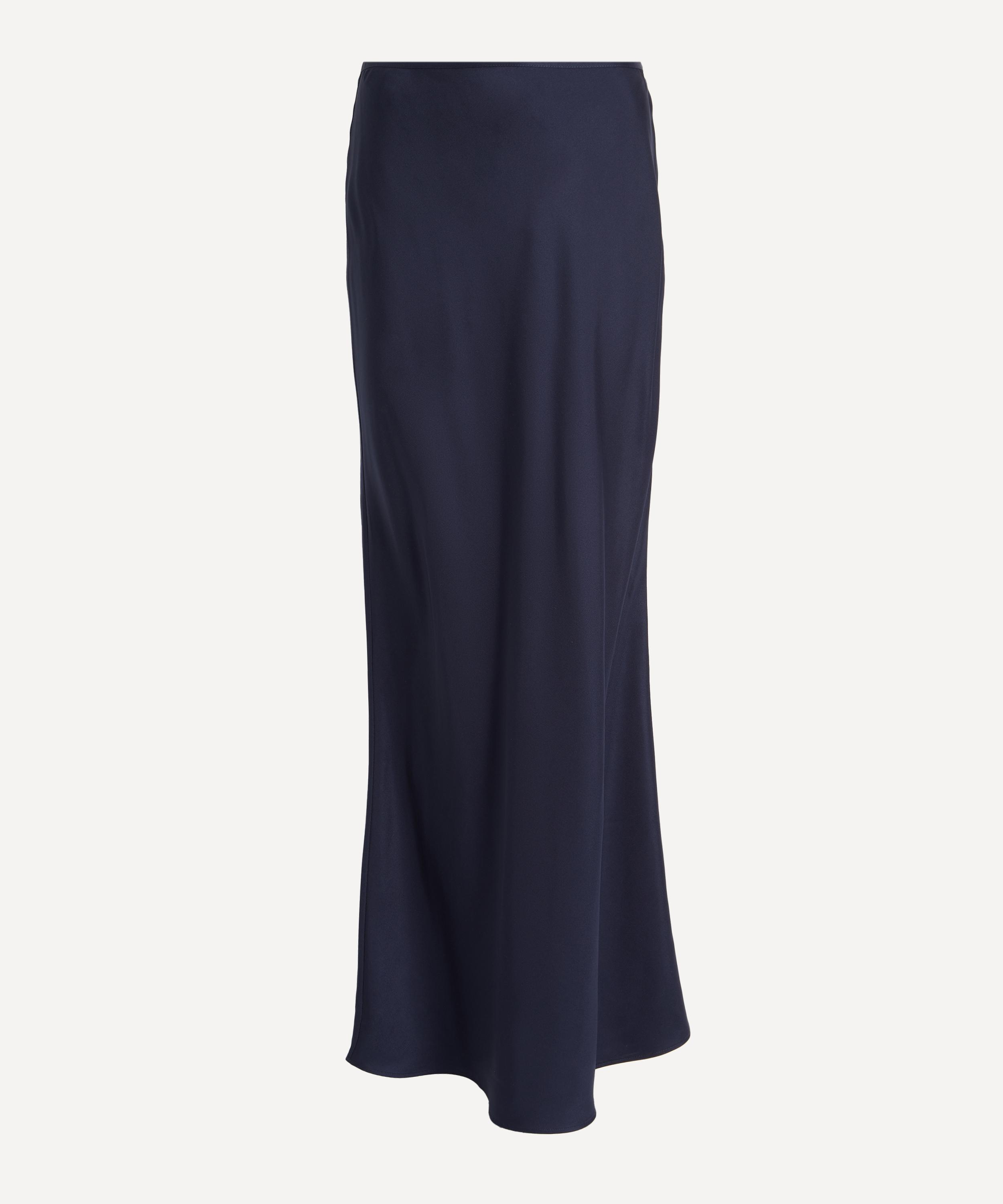 LOULOU DE SAISON - Eli Navy Silk Twill Maxi Skirt image number 0