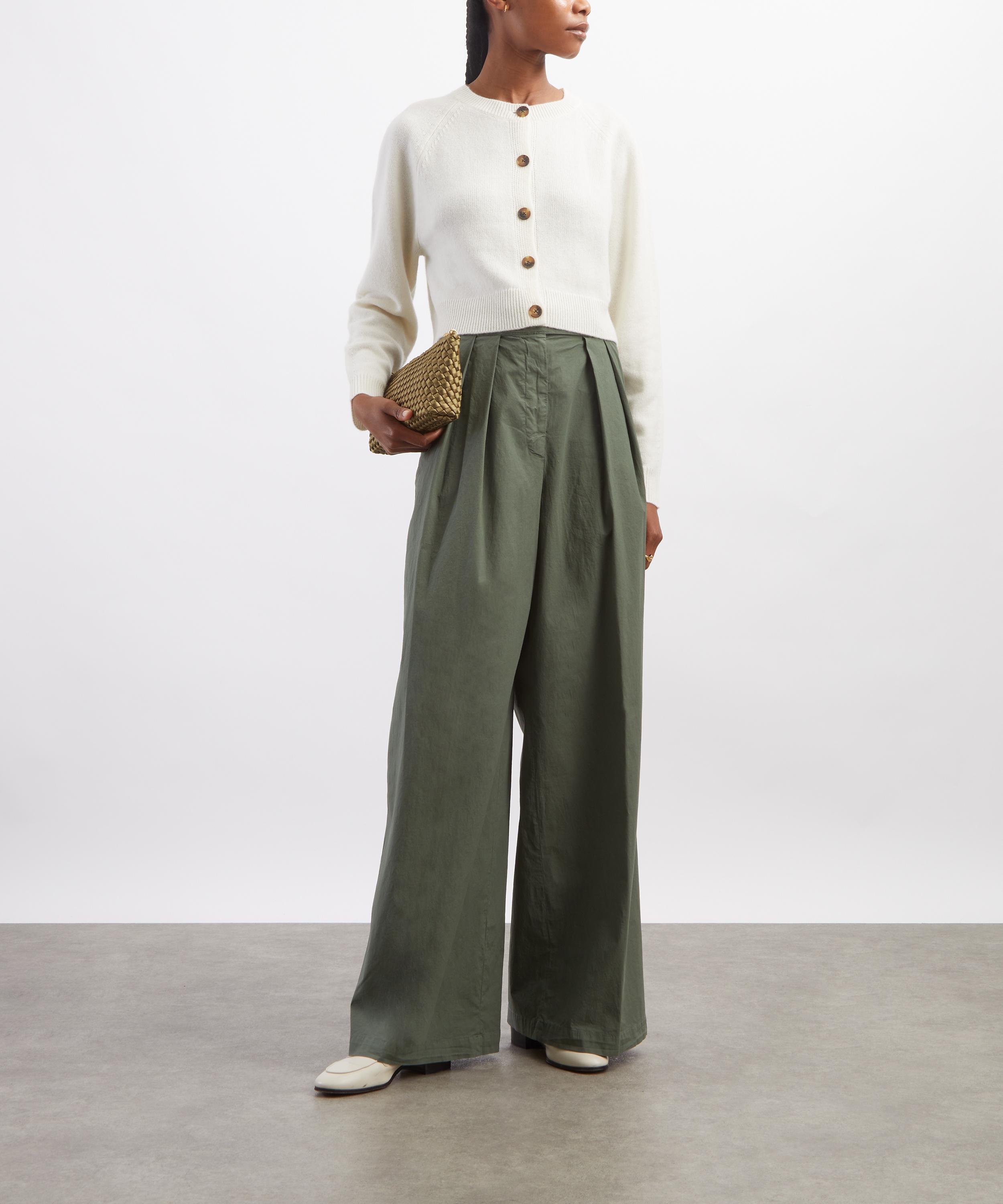LOULOU DE SAISON - Heike Ivory Cropped Cashmere Cardigan image number 1
