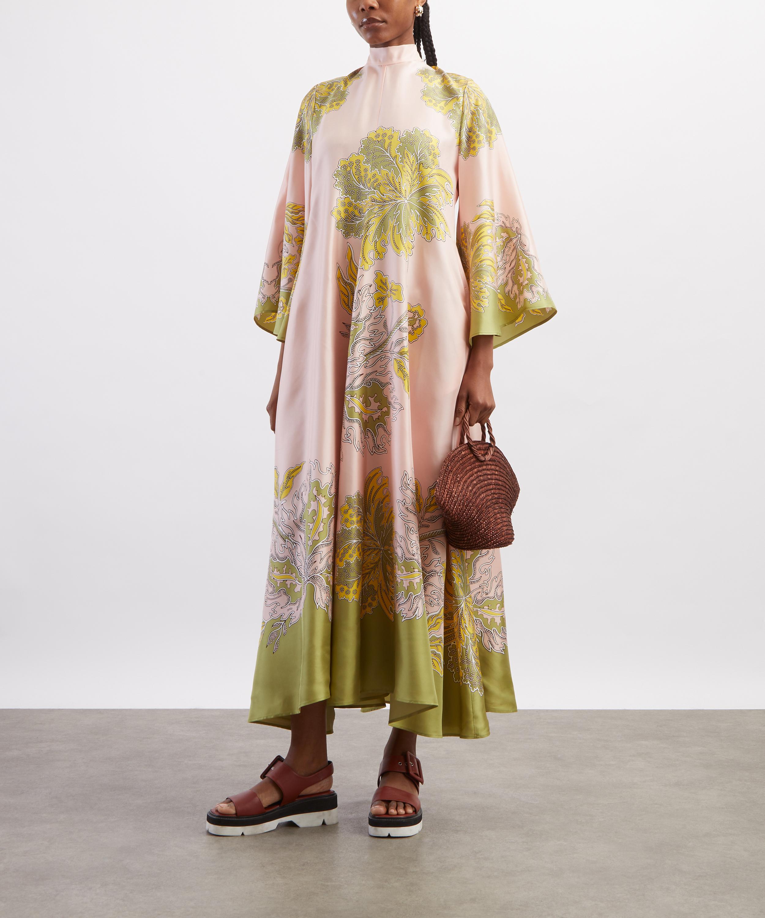 La DoubleJ - Magnifico Swathe Plac&eacute;e Pink&nbsp;Silk Twill Dress image number 1