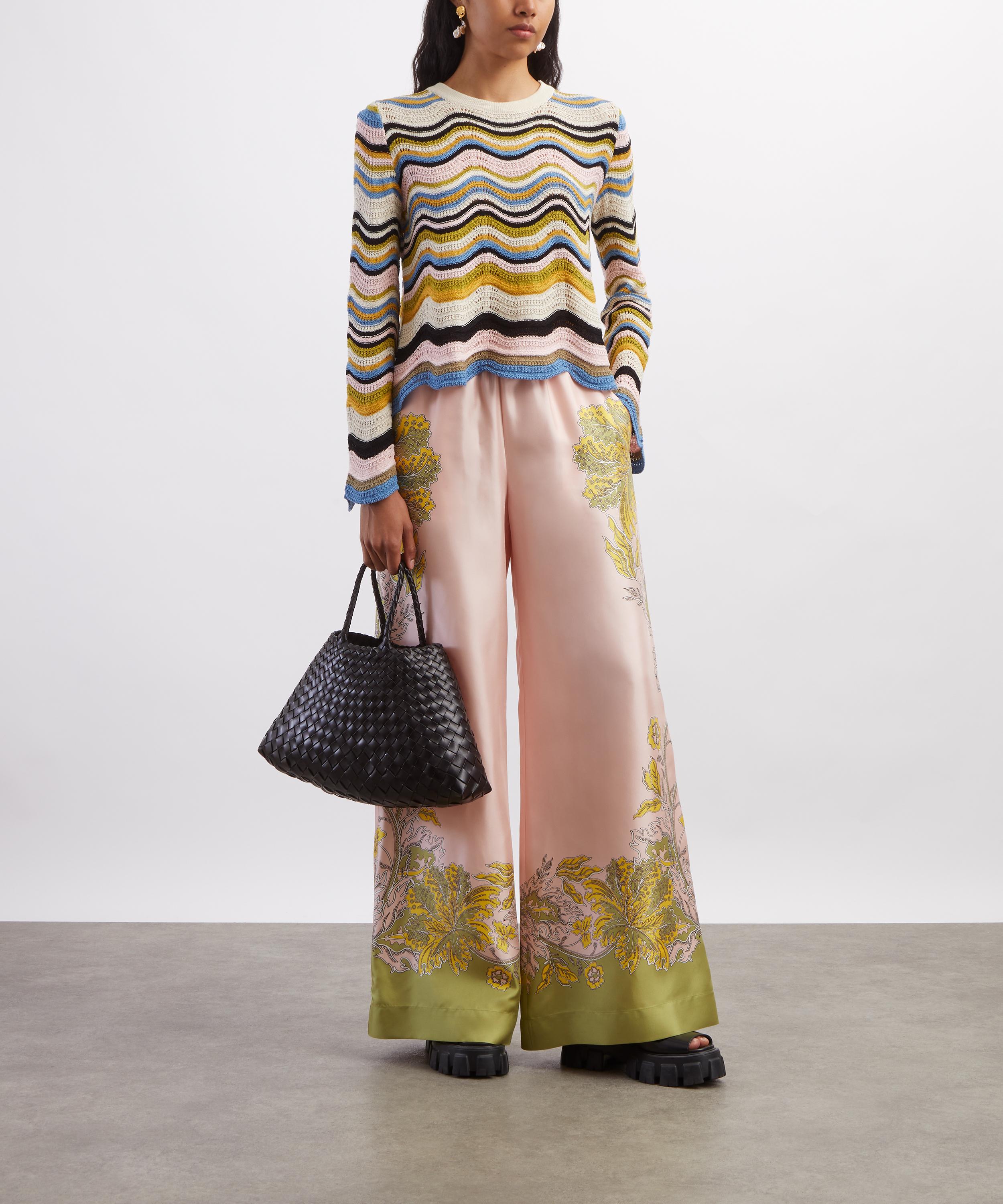La DoubleJ - Palazzo Swathe Silk Twill Trousers image number 1