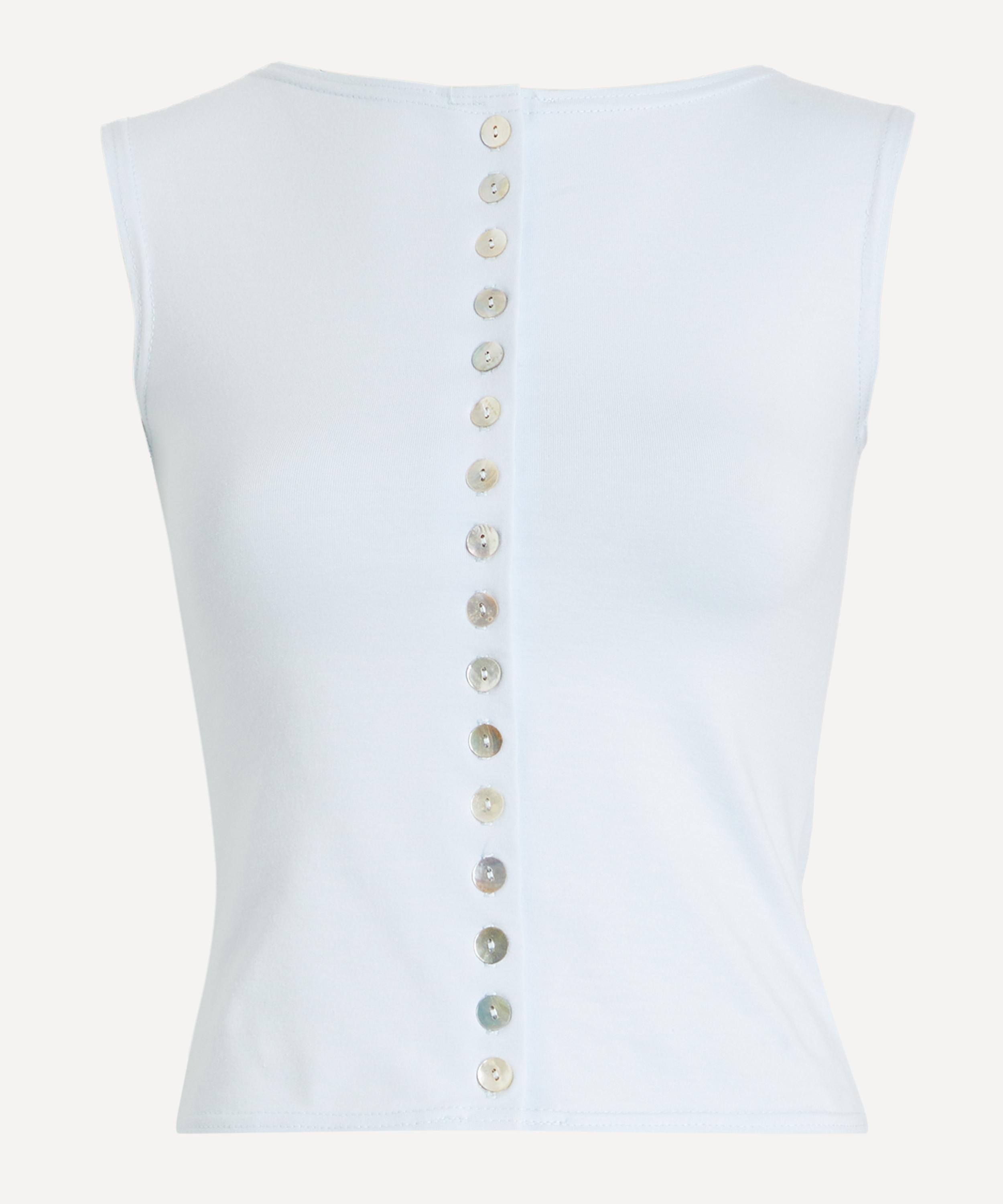 Susamusa - Sadaf Blue Jersey Buttoned Top
