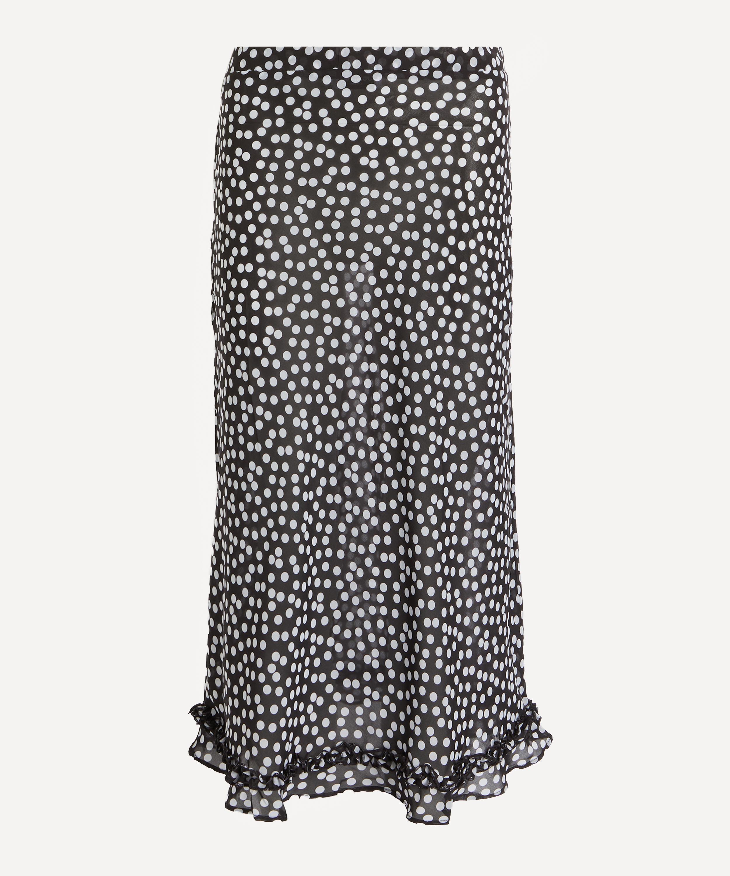 Susamusa - Meadow Polka-Dot Sheer Midi Skirt