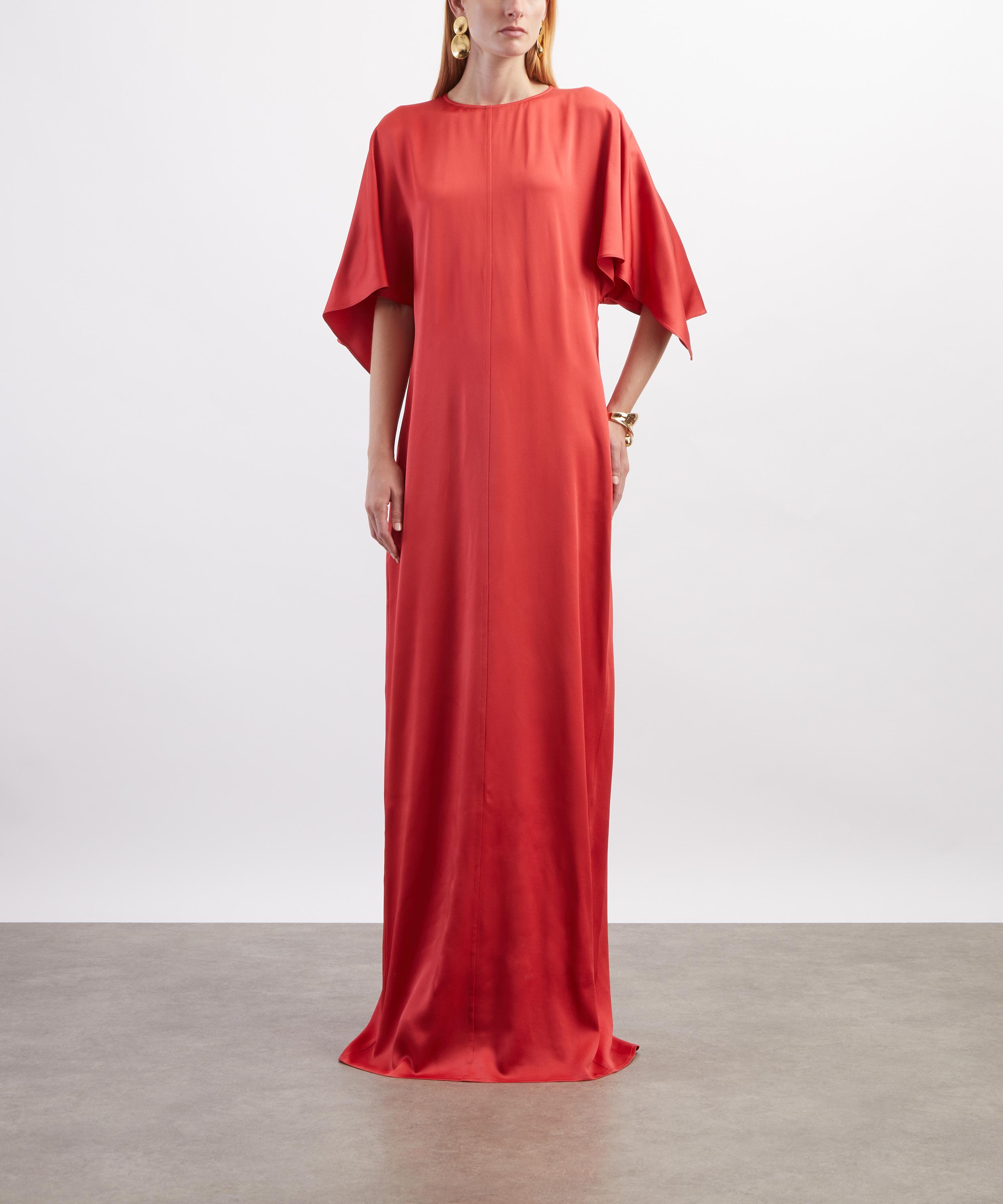 Stella McCartney - Red Handkerchief Sleeve Satin Dress image number 1