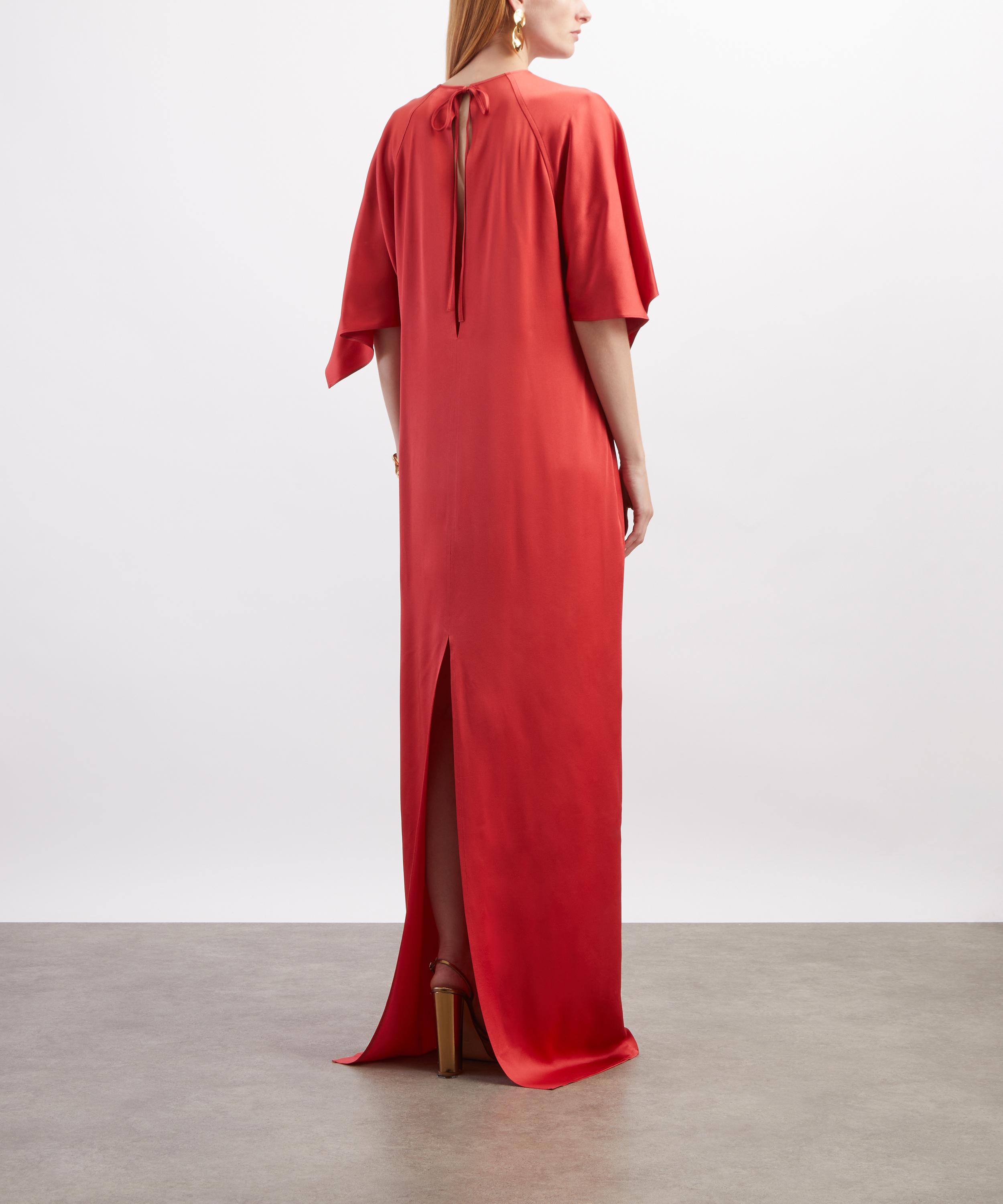 Stella McCartney - Red Handkerchief Sleeve Satin Dress image number 3