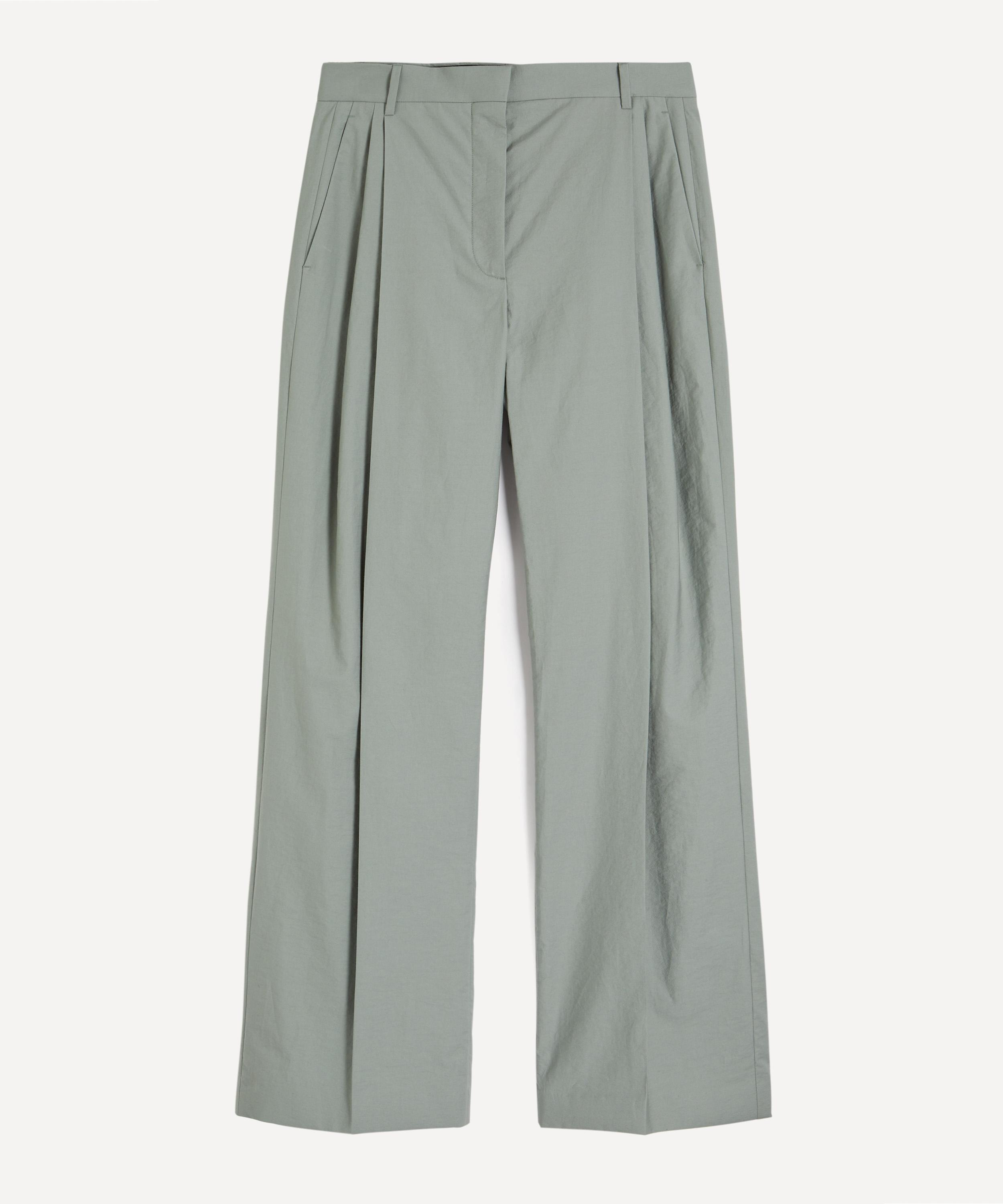 Stella McCartney - Steel Pleated Straight-Leg Trousers image number 0