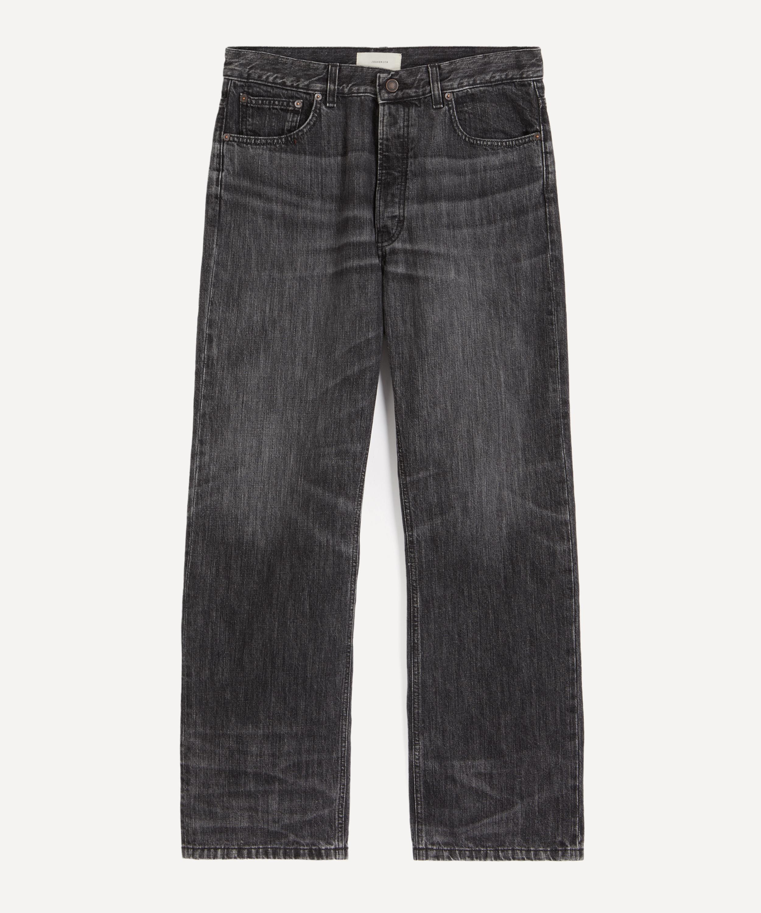 JEANERICA - Vega Wide Straight-Leg Jeans in Black Righe image number 0