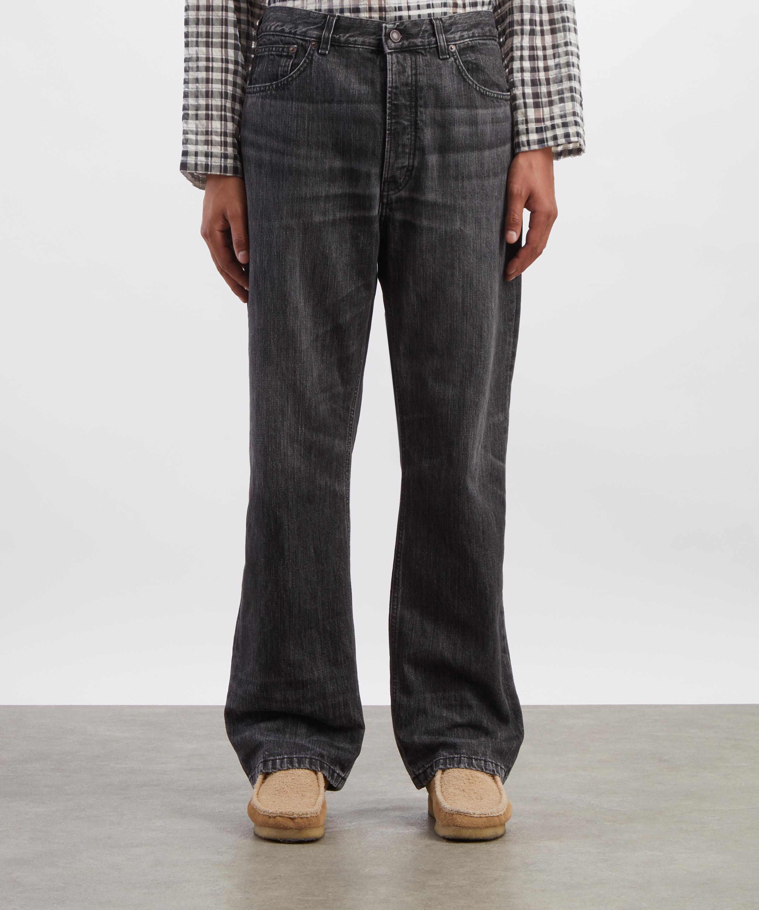 JEANERICA - Vega Wide Straight-Leg Jeans in Black Righe image number 2
