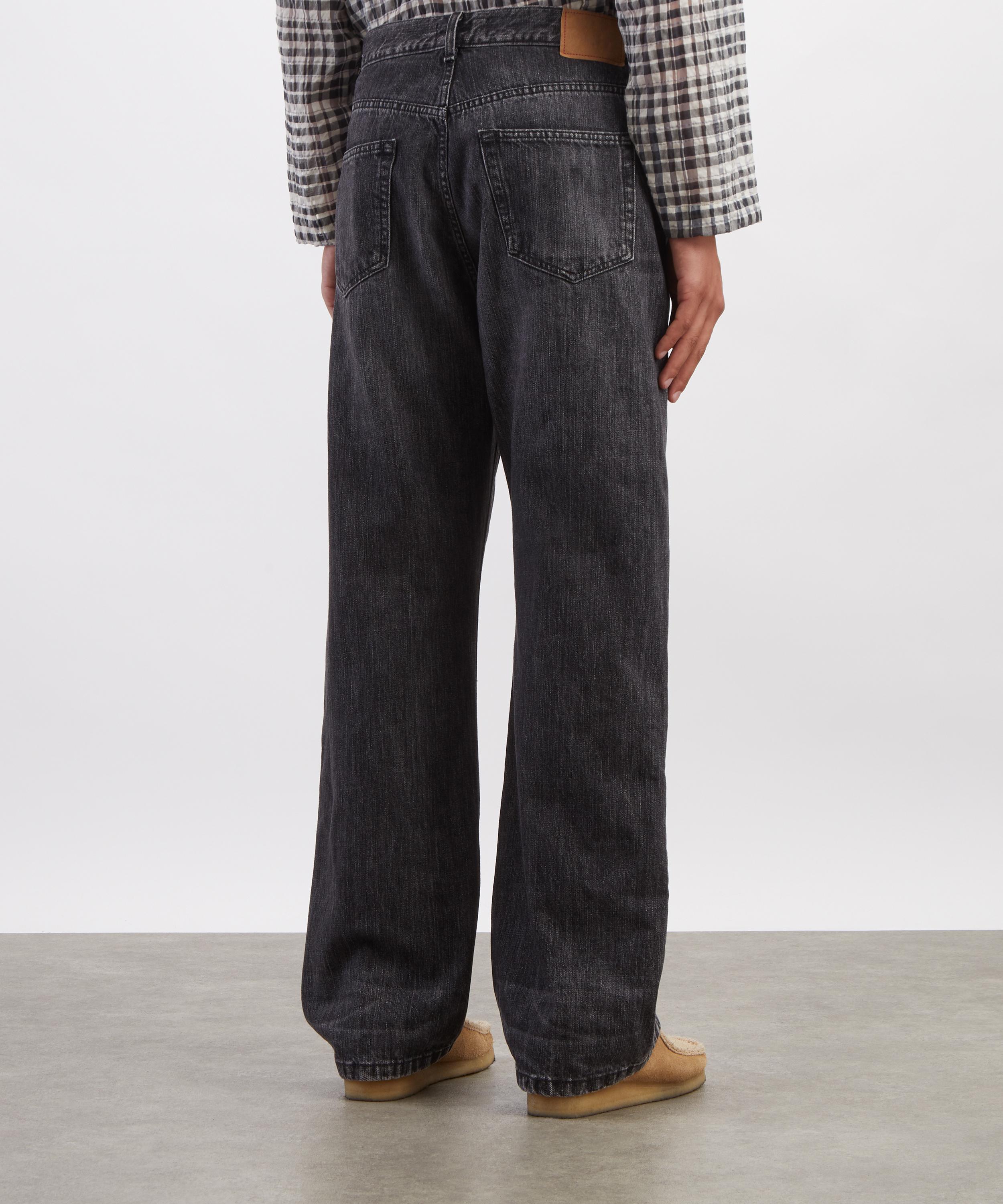 JEANERICA - Vega Wide Straight-Leg Jeans in Black Righe image number 3
