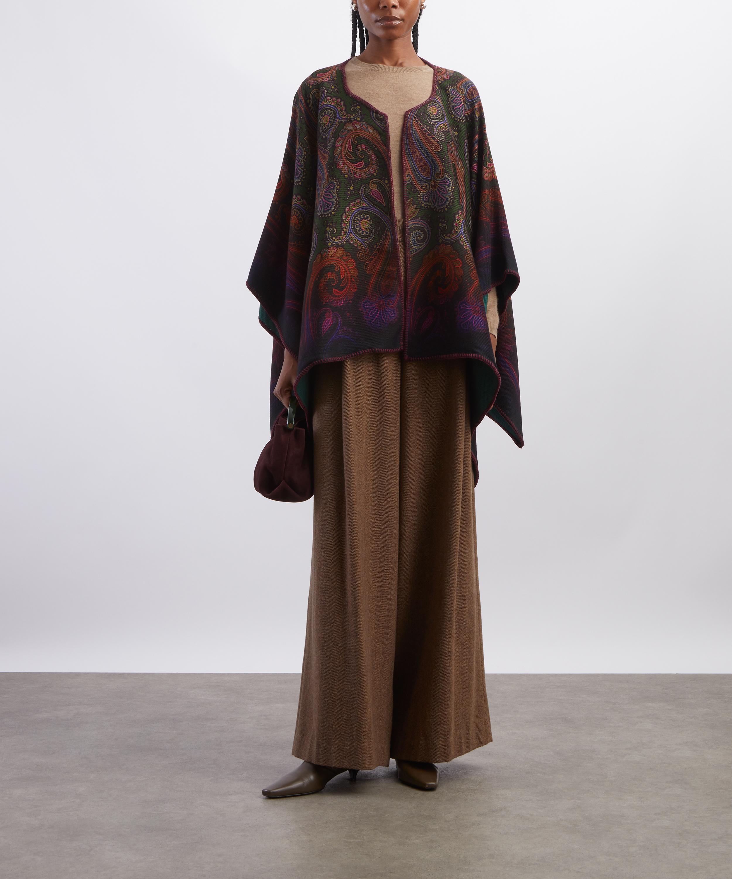 Etro - Reversible Paisley Degrad&eacute; Wool-Blend Cloth Cape image number 1