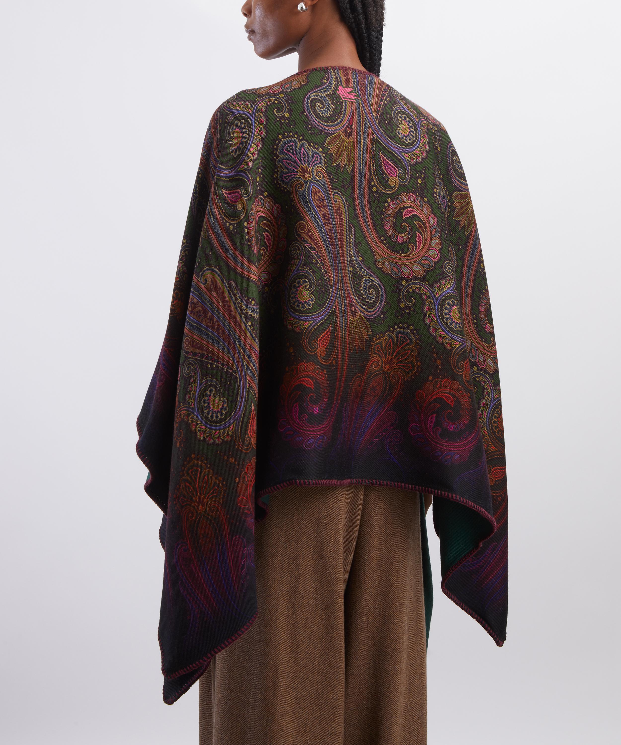 Etro - Reversible Paisley Degrad&eacute; Wool-Blend Cloth Cape image number 3