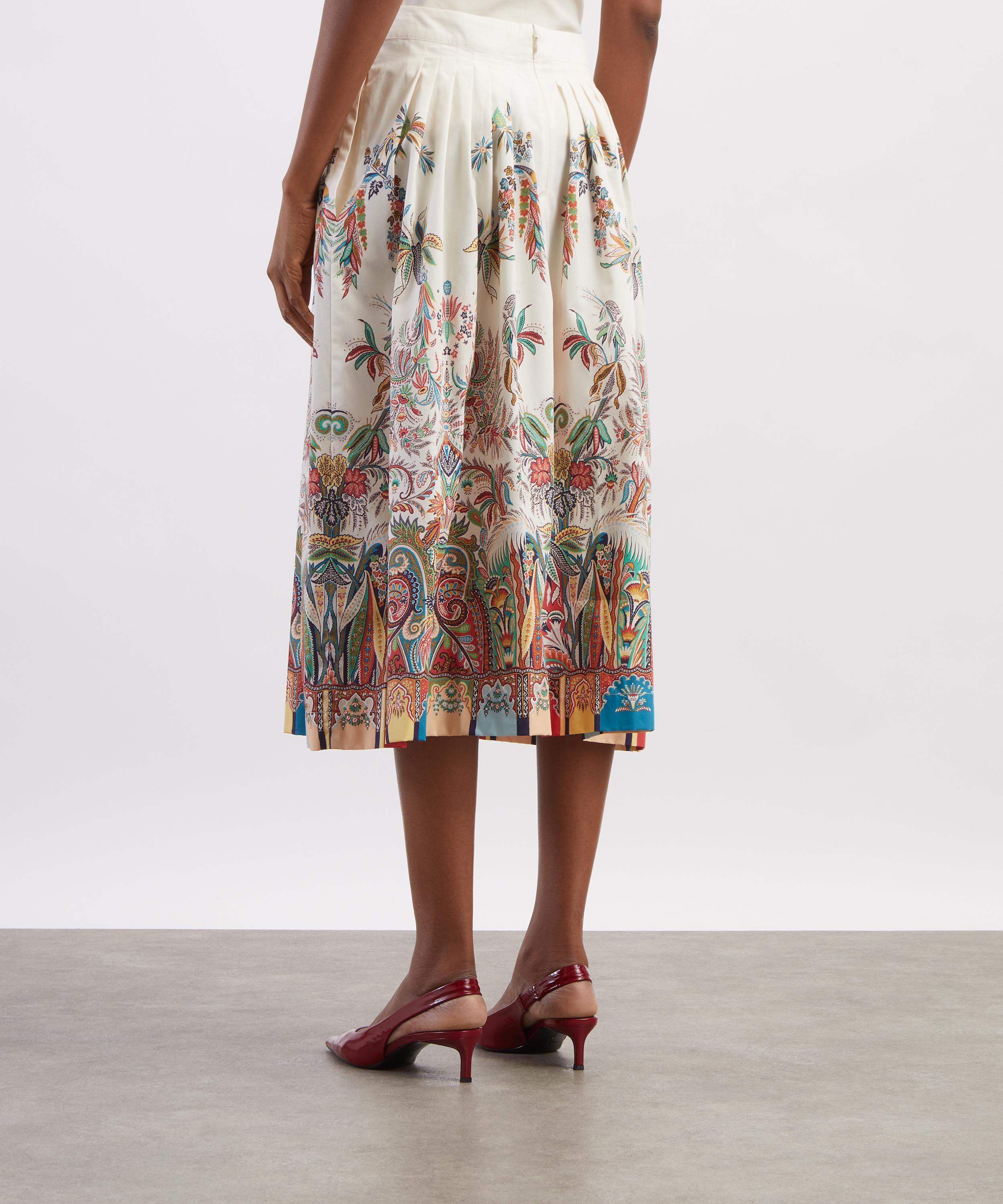 Etro - Paisley Botanical Pleated Cotton Midi-Skirt image number 3