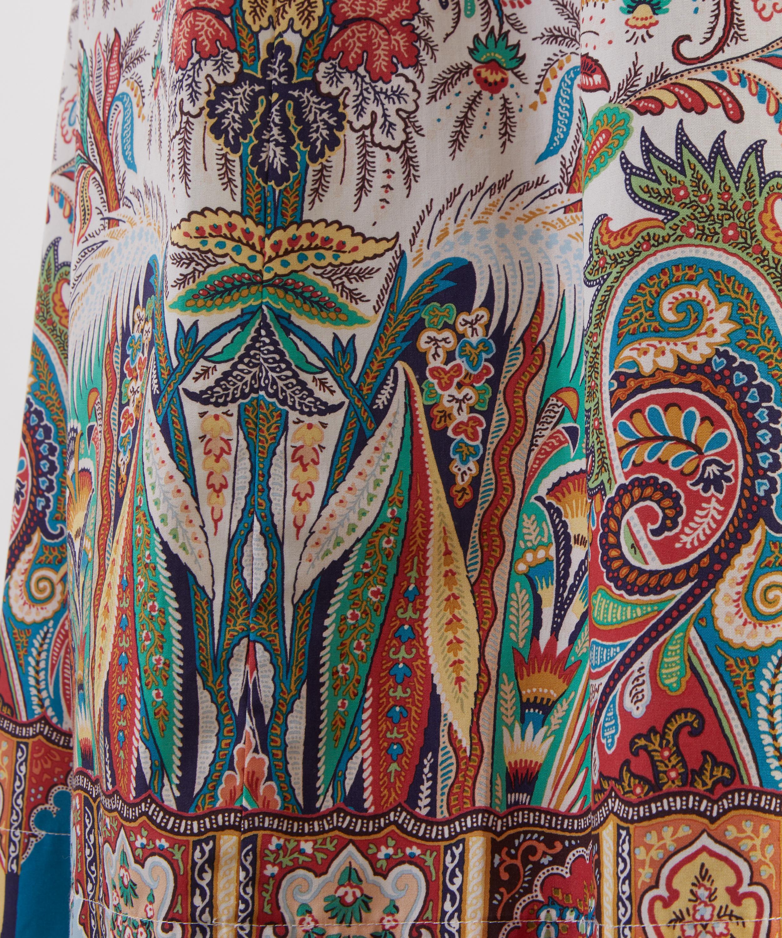 Etro - Paisley Botanical Pleated Cotton Midi-Skirt image number 4