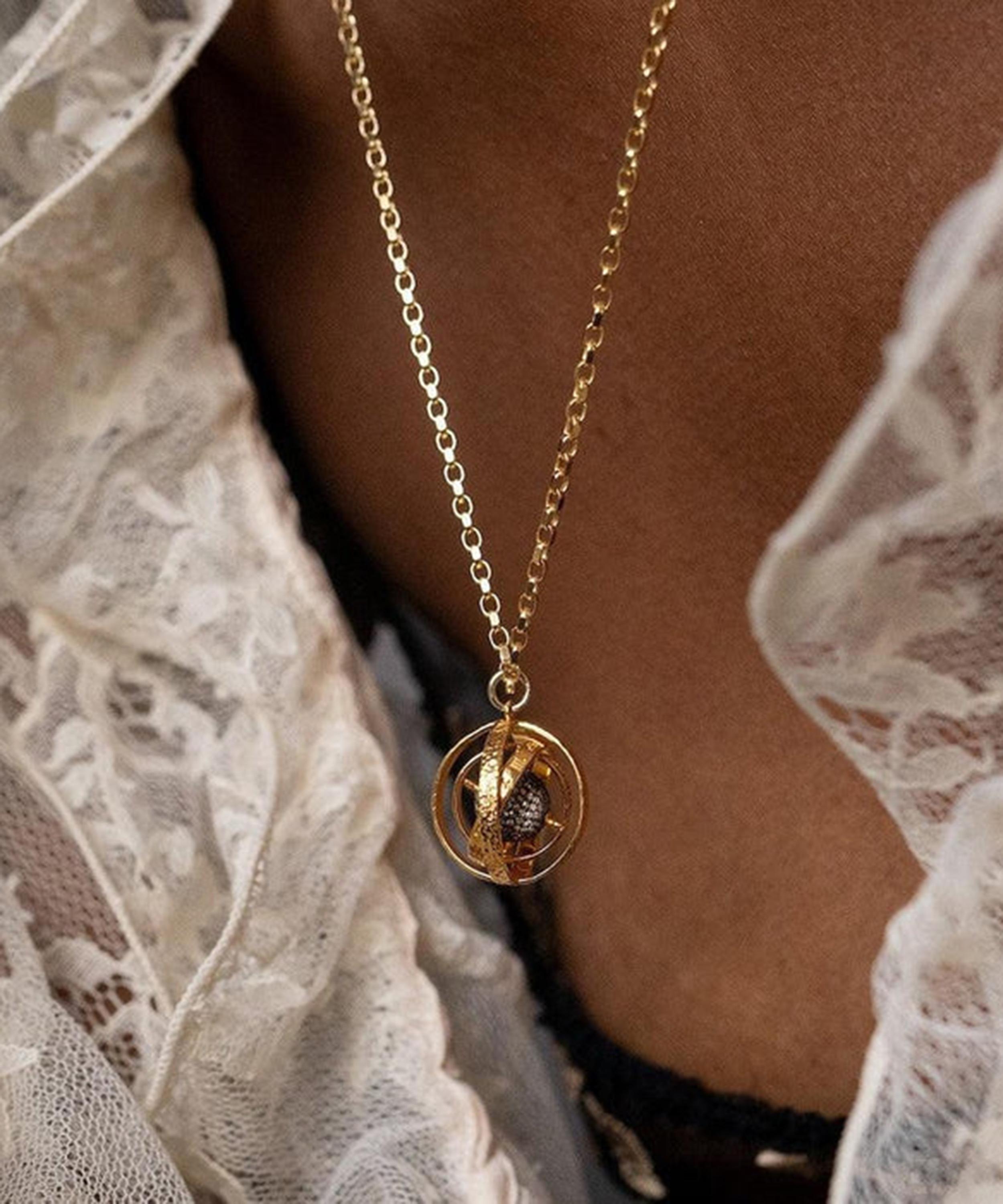 Kirstie Le Marque - Gold-Plated Diamond Orb Pendant Necklace image number 1