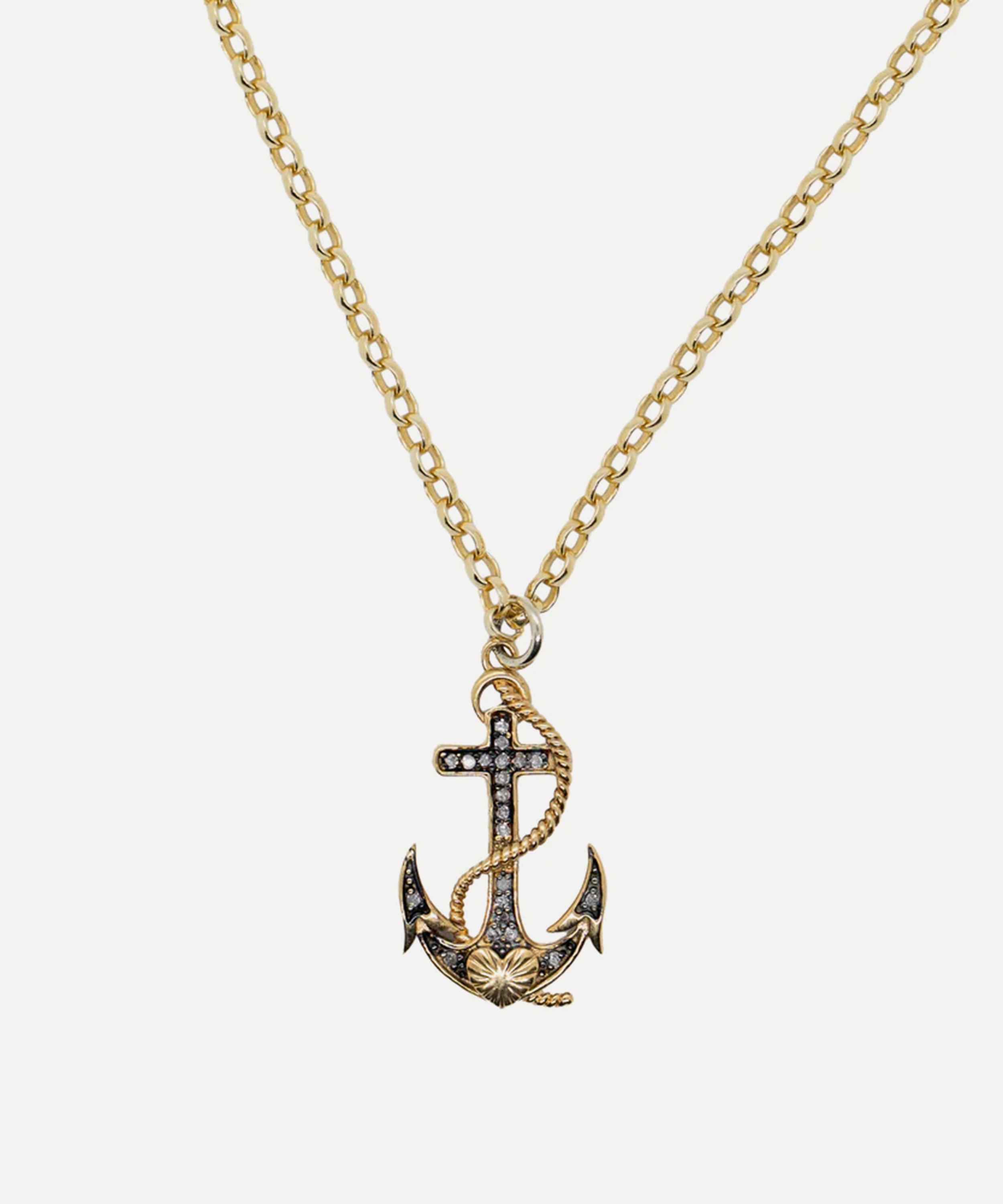 Kirstie Le Marque - Gold-Plated Diamond Anchor Pendant Necklace