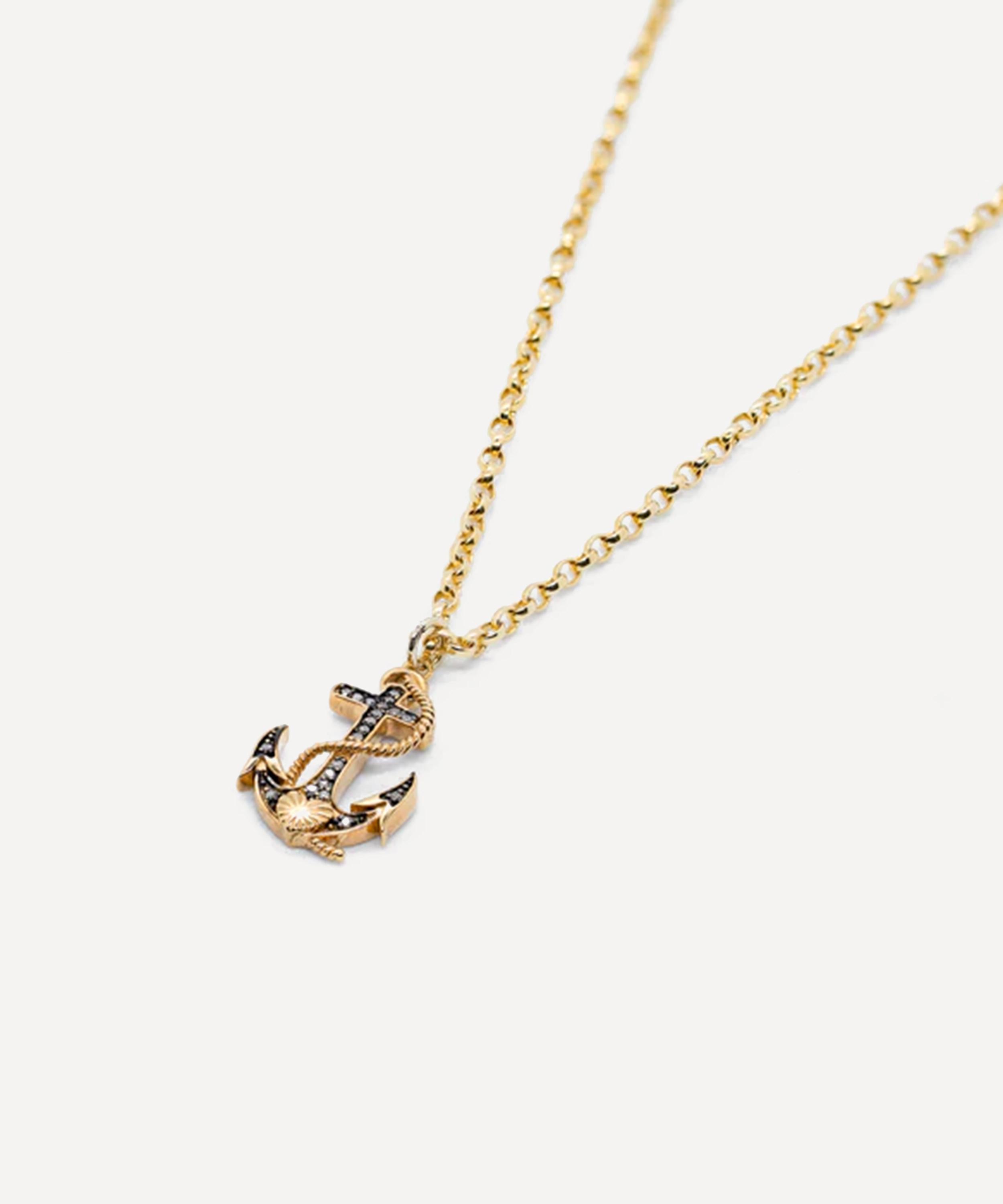 Kirstie Le Marque - Gold-Plated Diamond Anchor Pendant Necklace image number 2