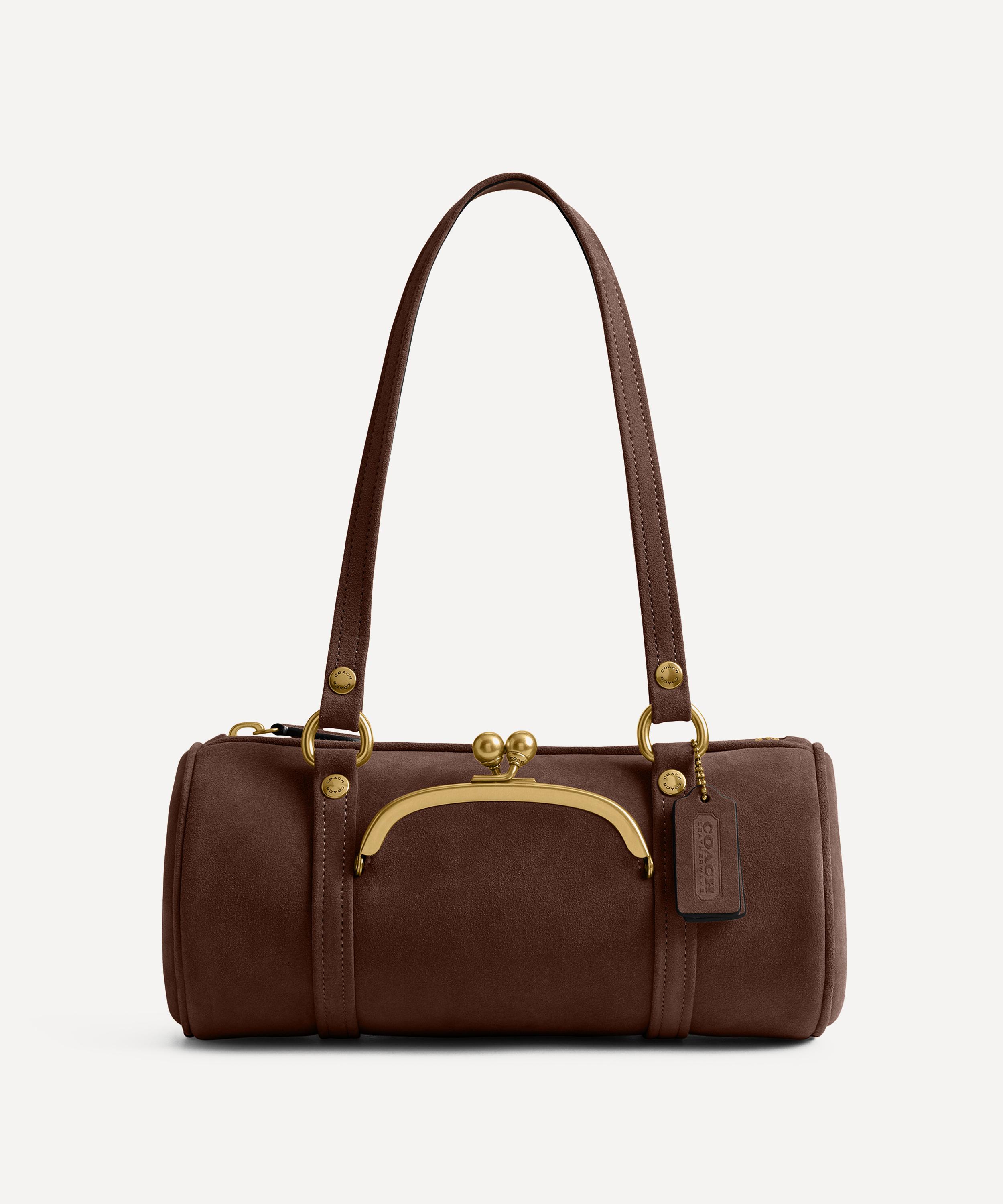 Coach - Kisslock Barrel Suede Shoulder Bag 28