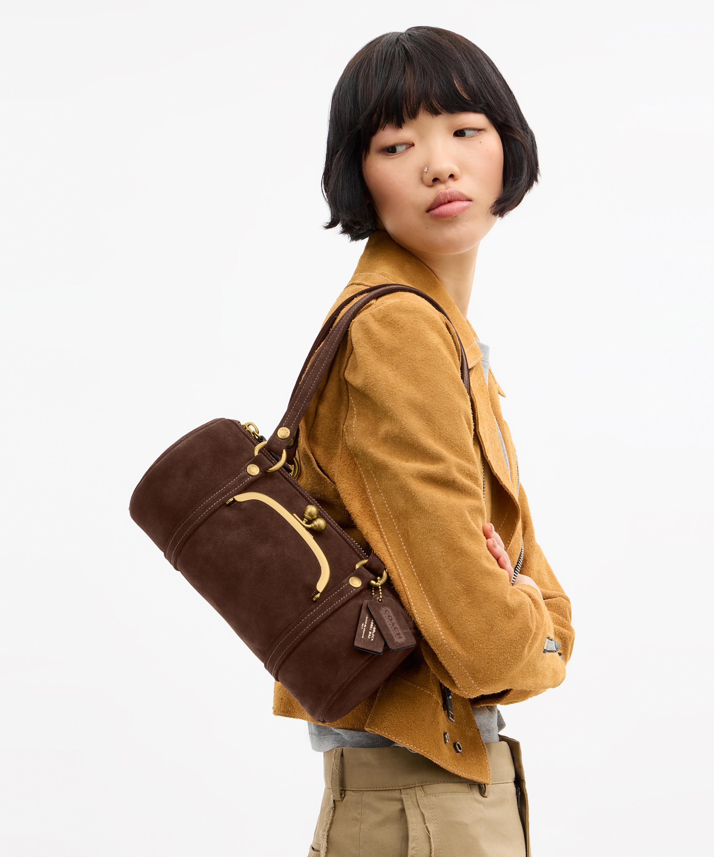Coach - Kisslock Barrel Suede Shoulder Bag 28 image number 1