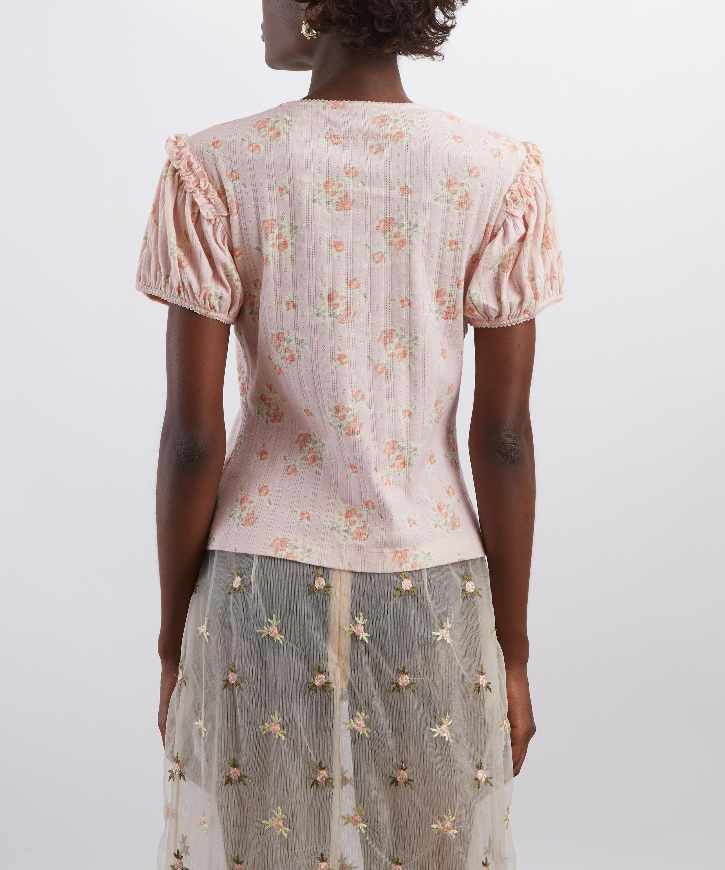 Simone Rocha - Pointelle Puff-Sleeve Cardigan image number 3