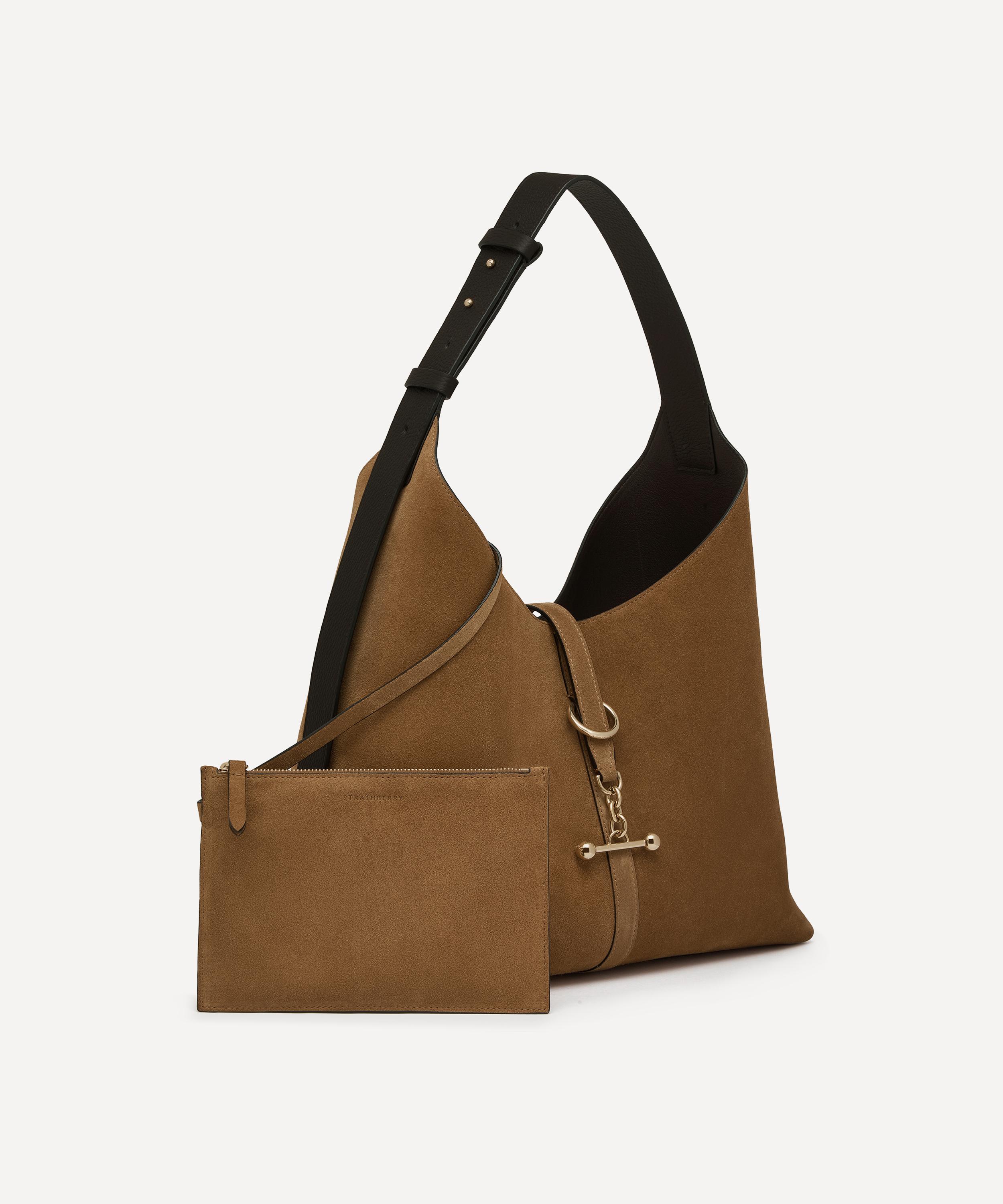 Strathberry - Kite Hobo Maxi Toffee Suede Shoulder Bag image number 4