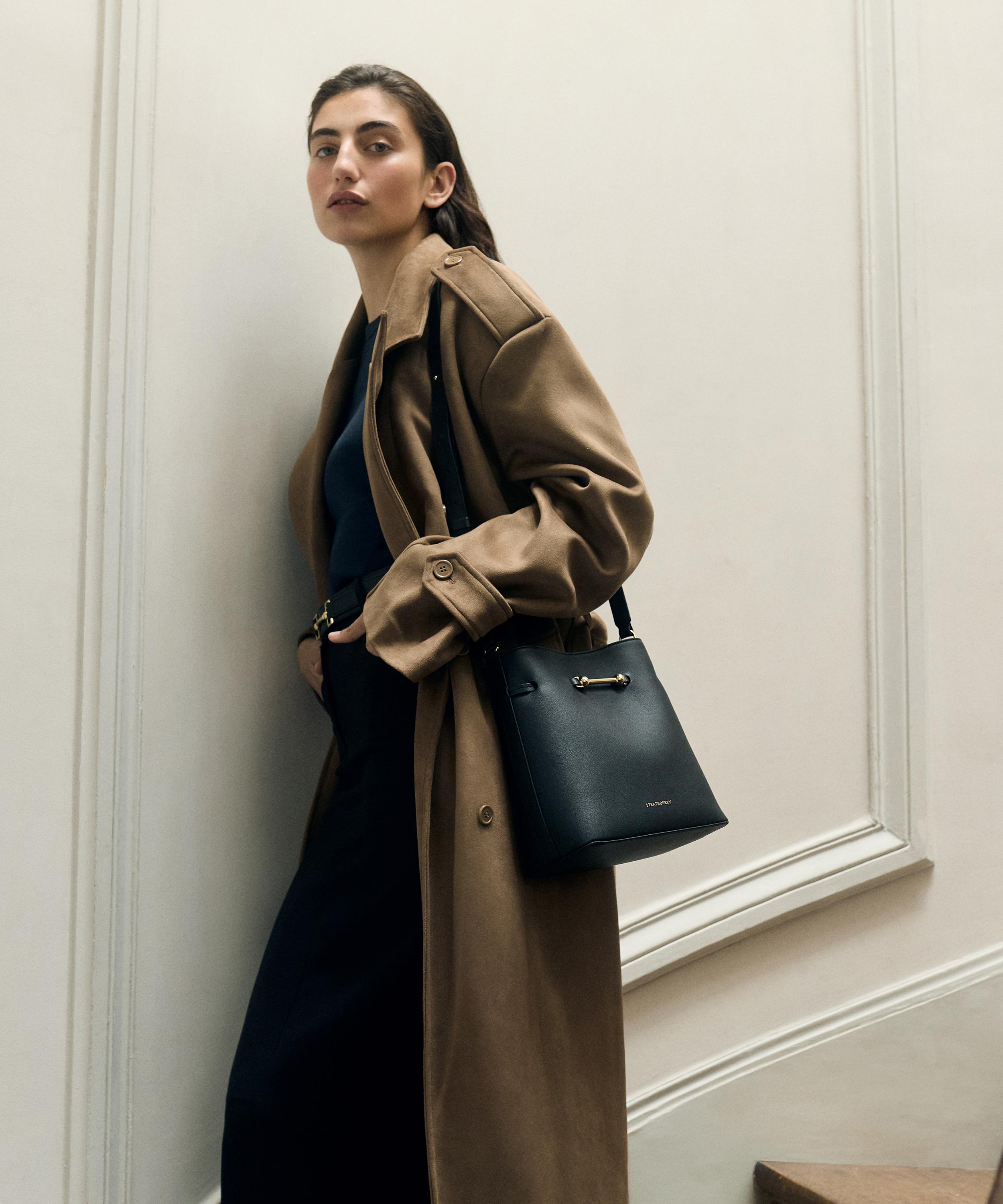 Strathberry - Corda Black Leather Bucket Bag image number 4