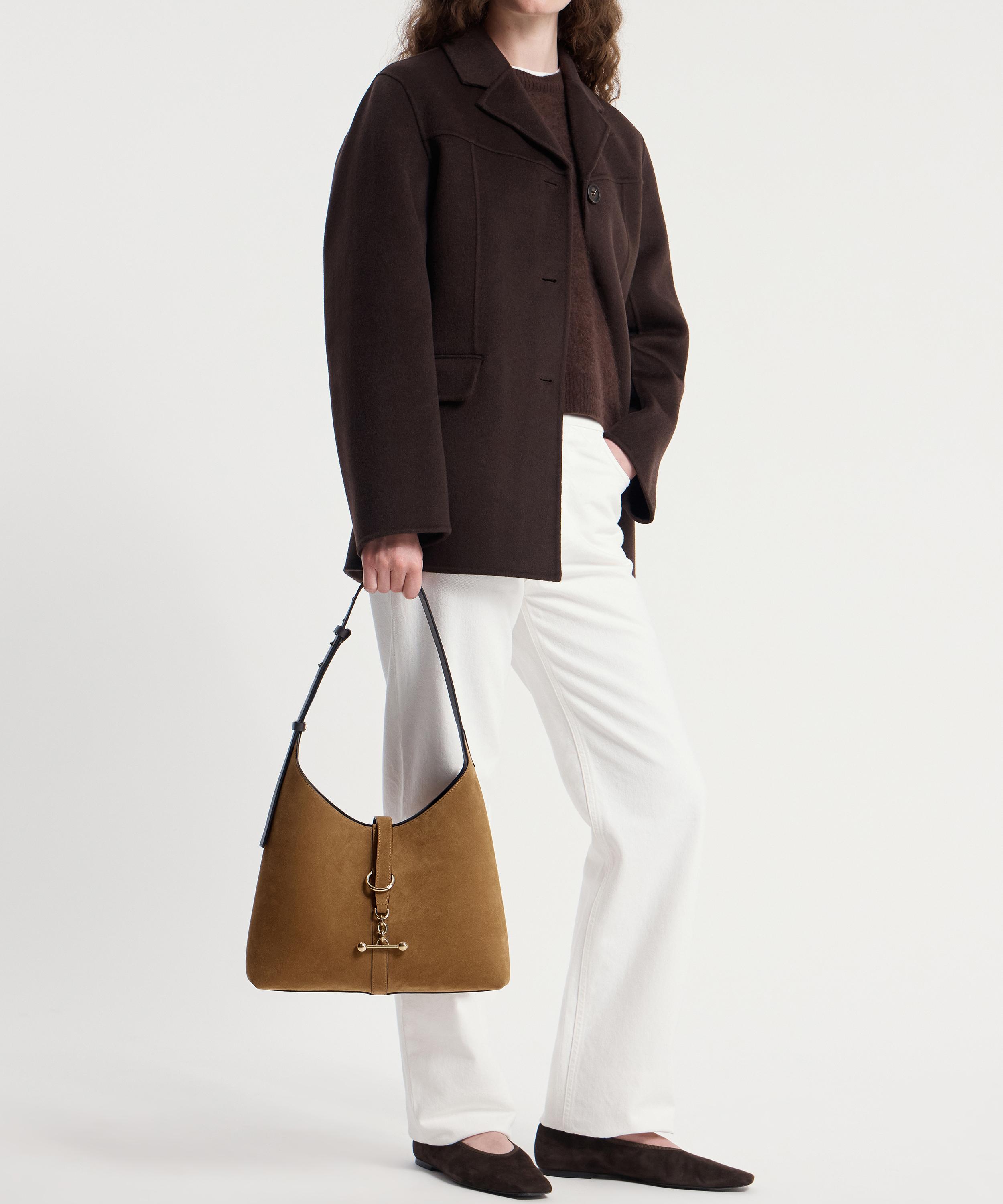 Strathberry - Kite Hobo Toffee Suede Shoulder Bag image number 1