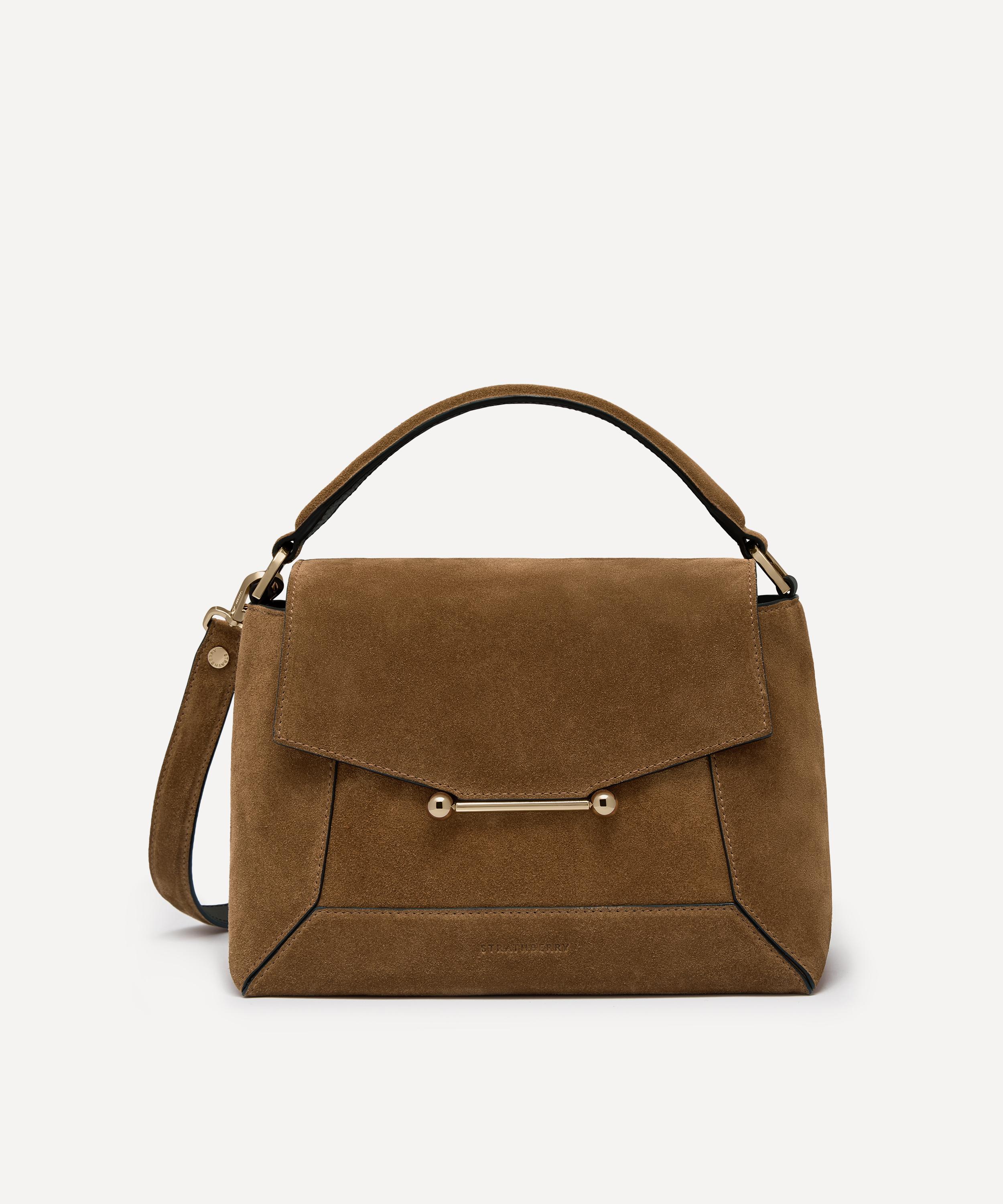 Strathberry - Mosaic Toffee Suede Top Handle Bag