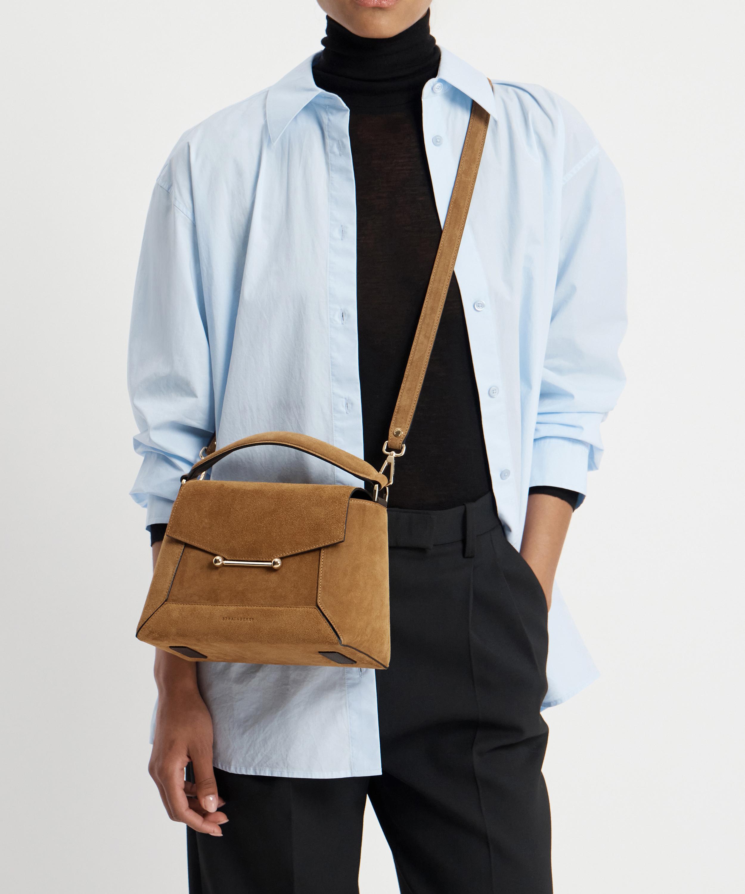 Strathberry - Mosaic Toffee Suede Top Handle Bag image number 3