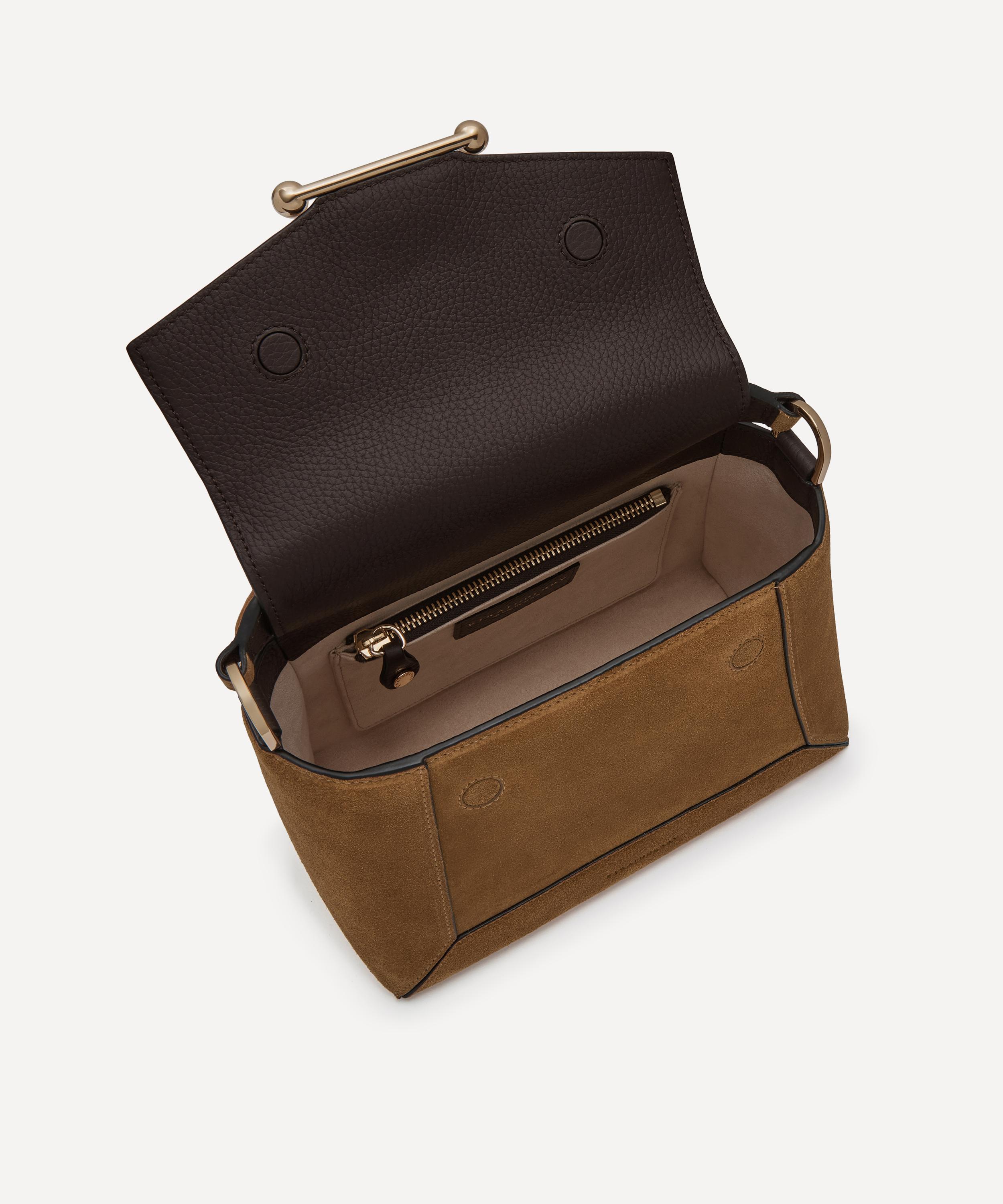 Strathberry - Mosaic Toffee Suede Top Handle Bag image number 6